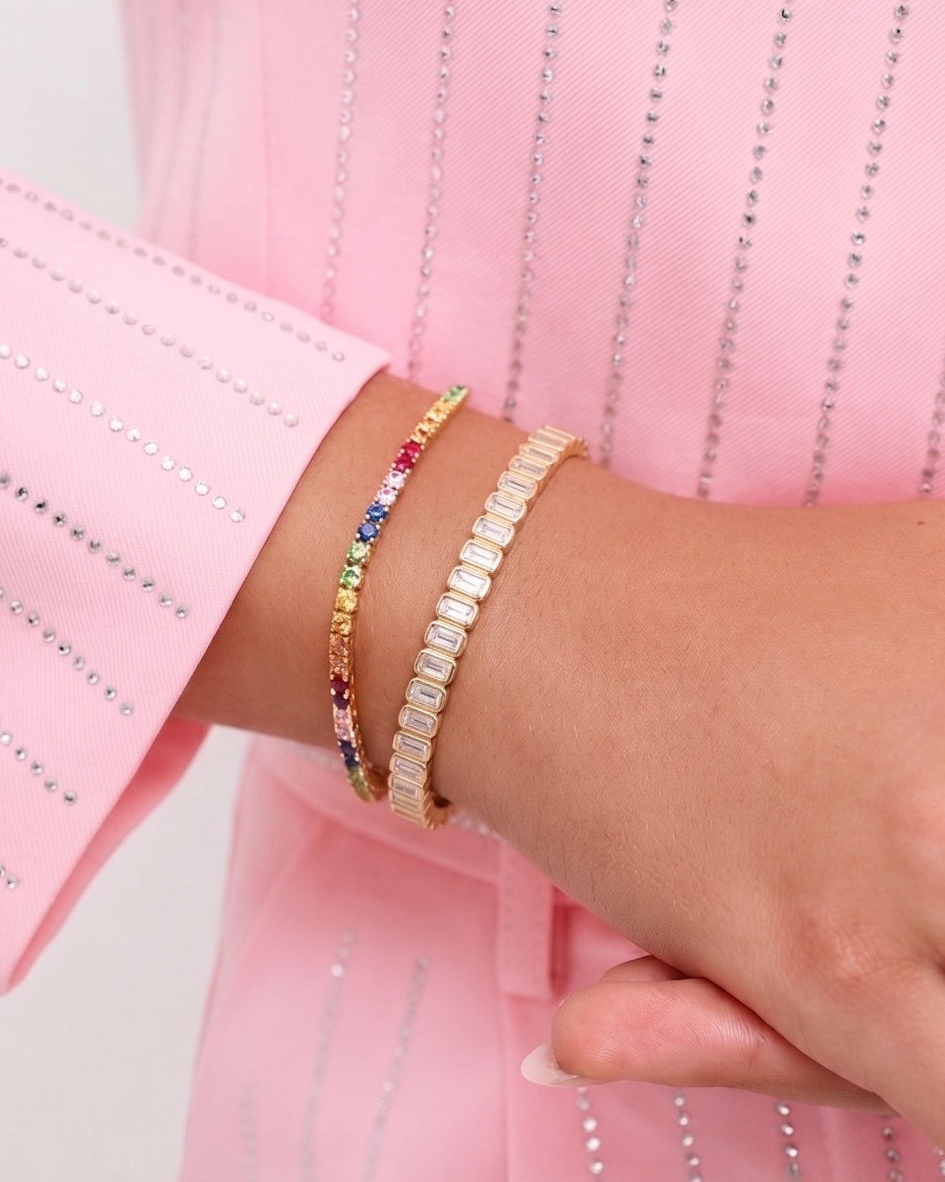 Baguette Diamond Bangle - Sparkle Society