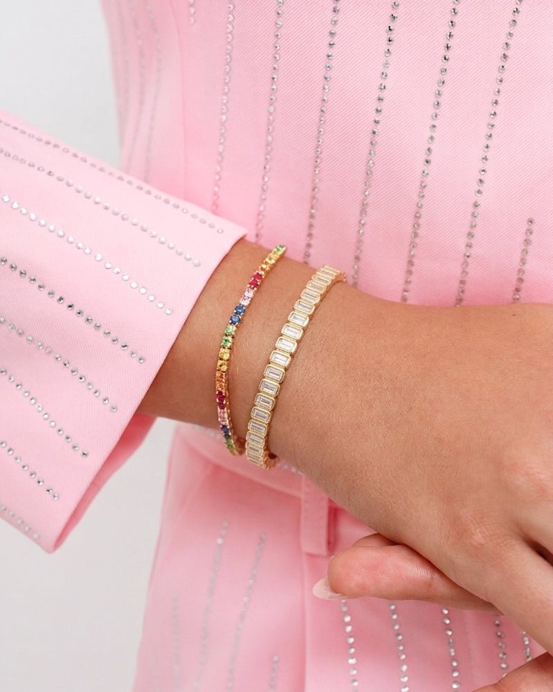 Baguette Diamond Bangle - Sparkle Society