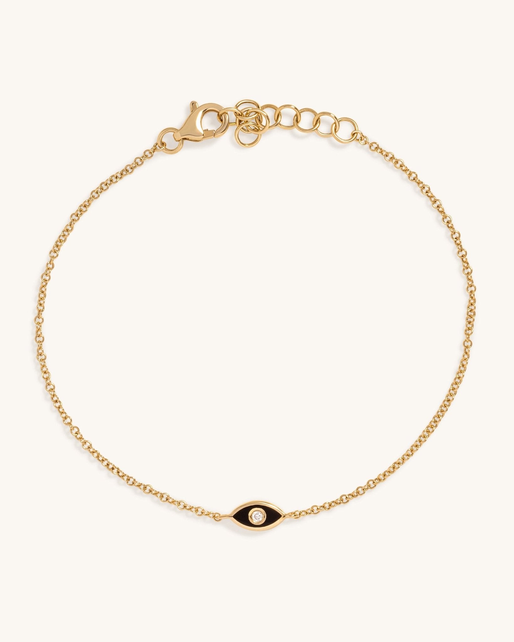 Black Enamel Evil Eye Bracelet - Sparkle Society