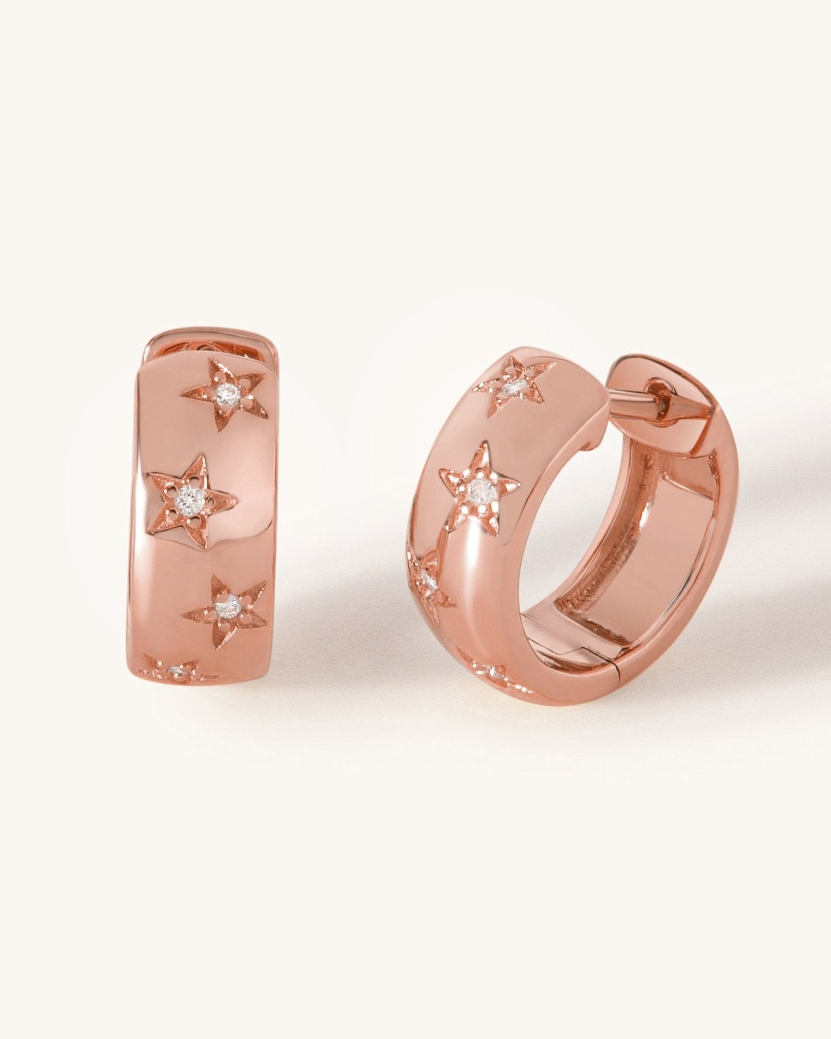 Chunky Diamond Star Gold Huggies - Sparkle Society