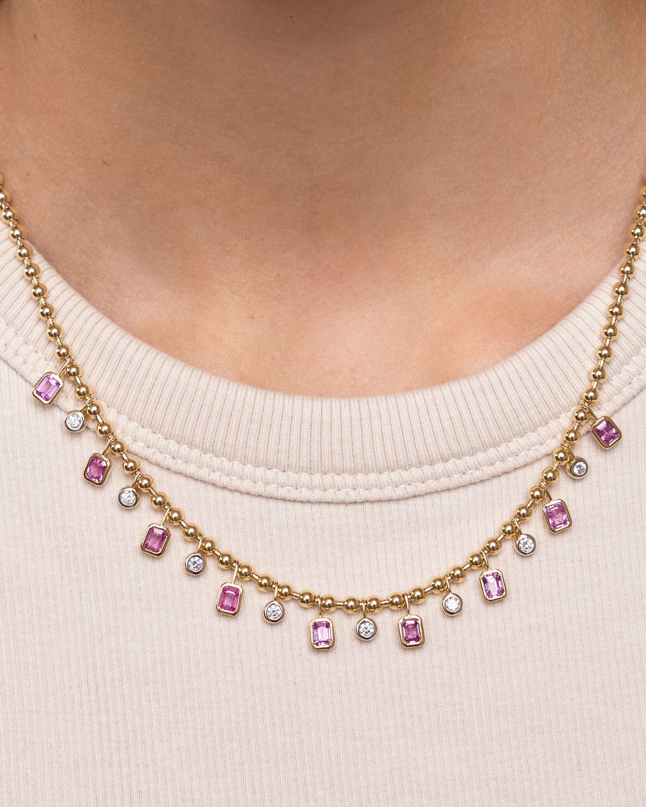 Dangling Gemstone Prongs and Bezels Necklace - Sparkle Society