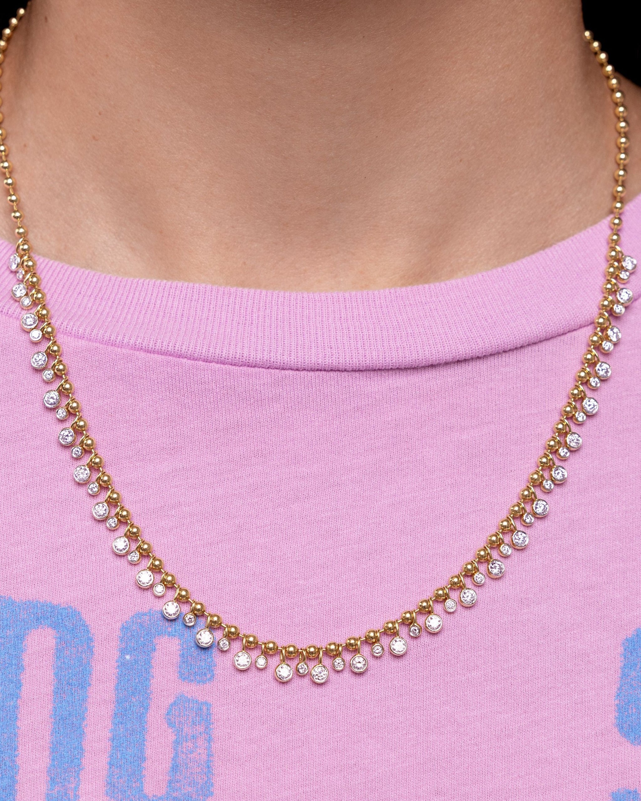 Dangling Multi Diamond Bezel Necklace - Sparkle Society