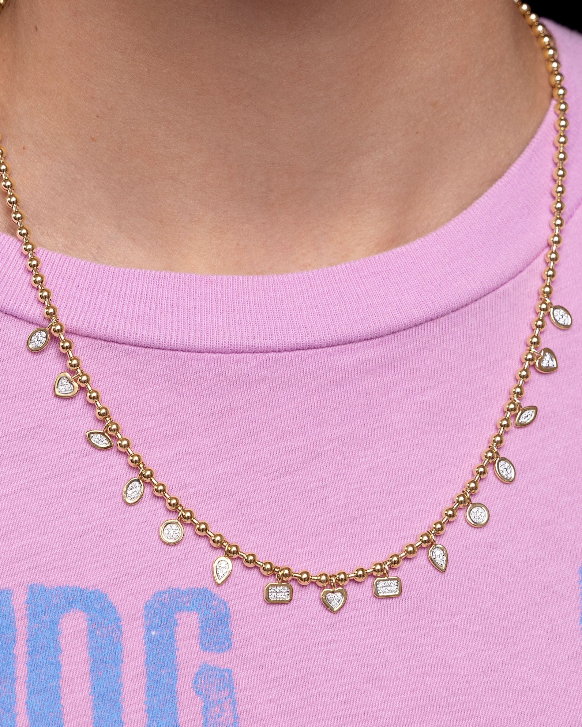 Dangling Multi Diamond Shape Necklace - Sparkle Society