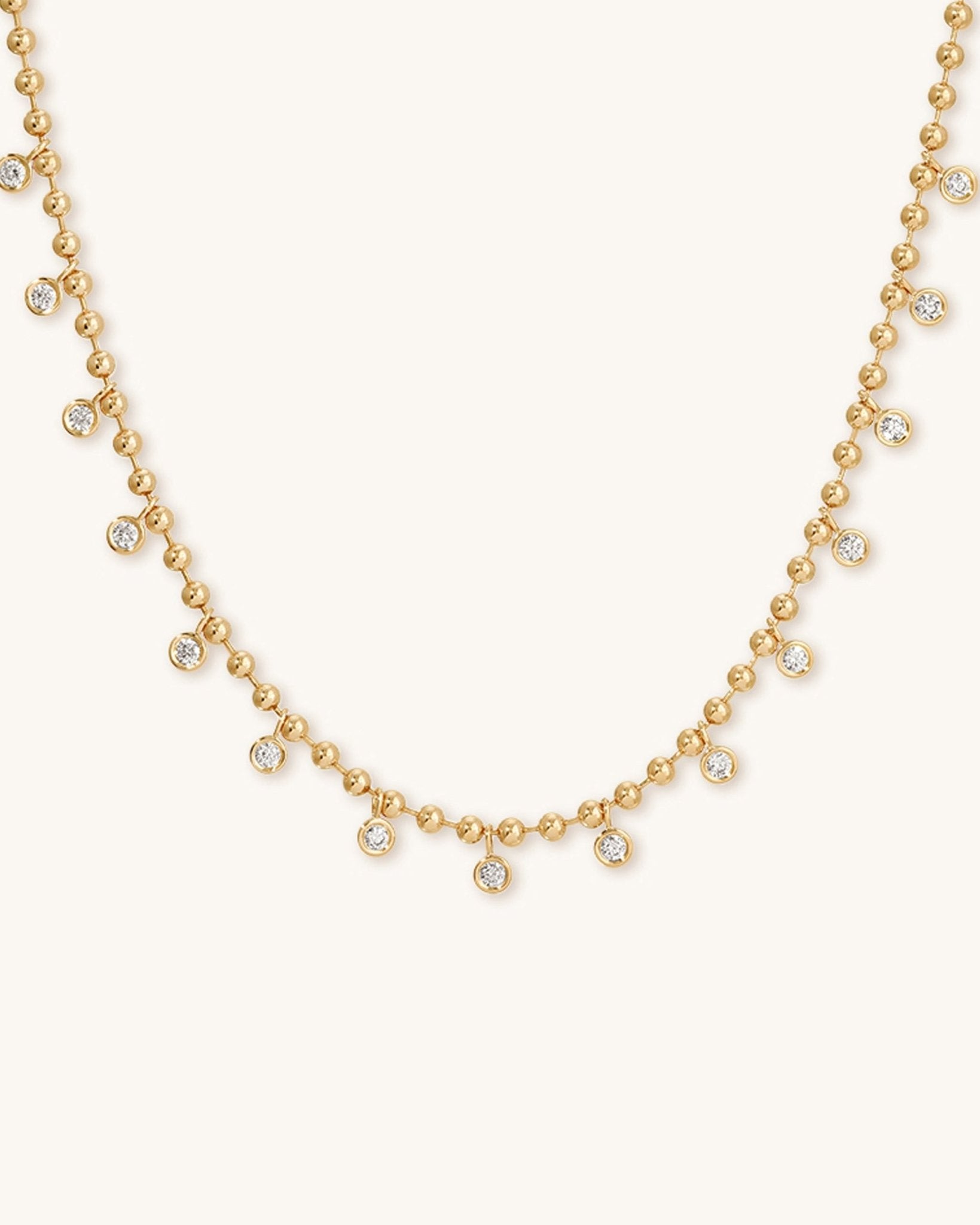 Dangling Multi Round Diamond Bezel Necklace - Sparkle Society