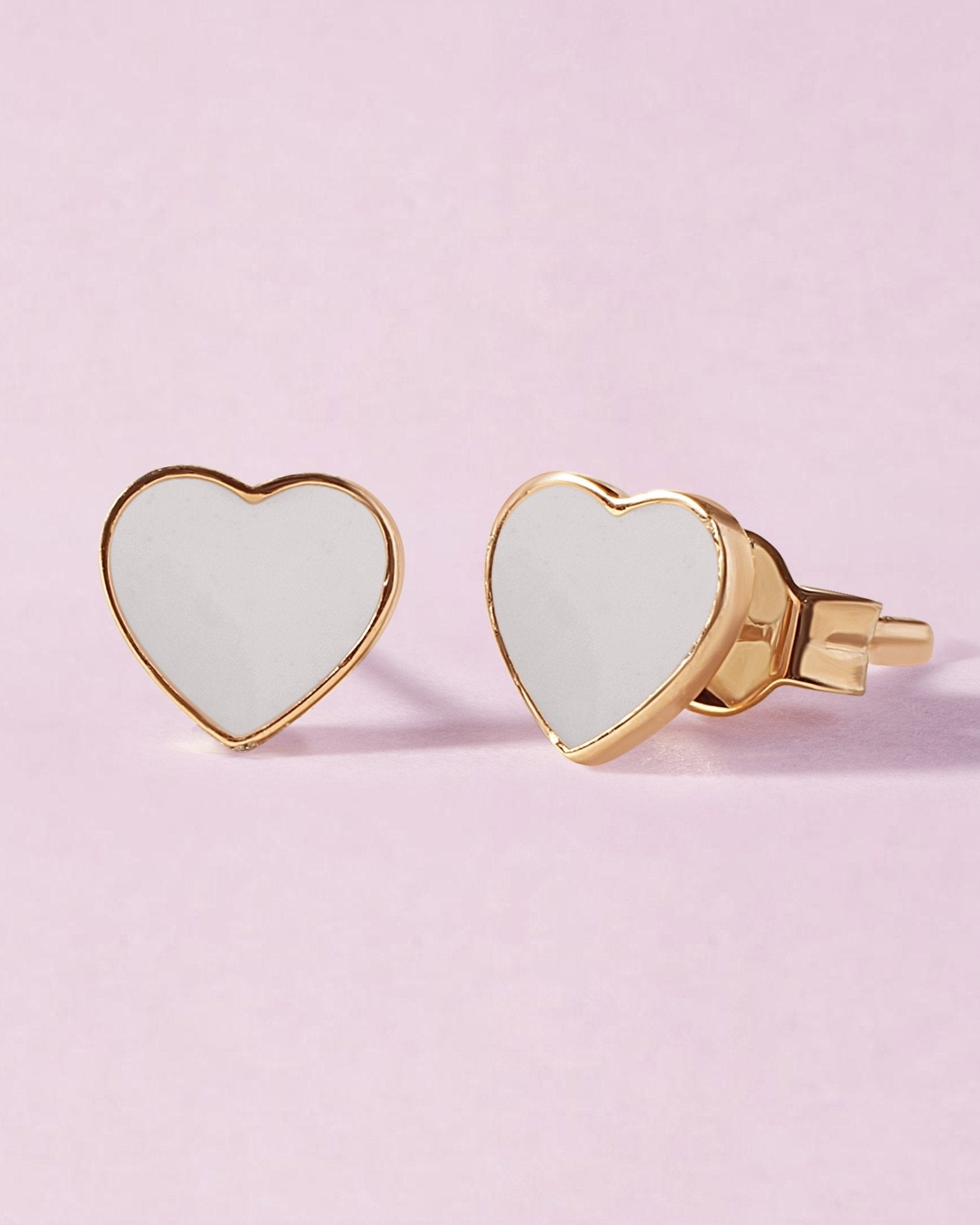 Delicate Enamel Heart Studs - Sparkle Society