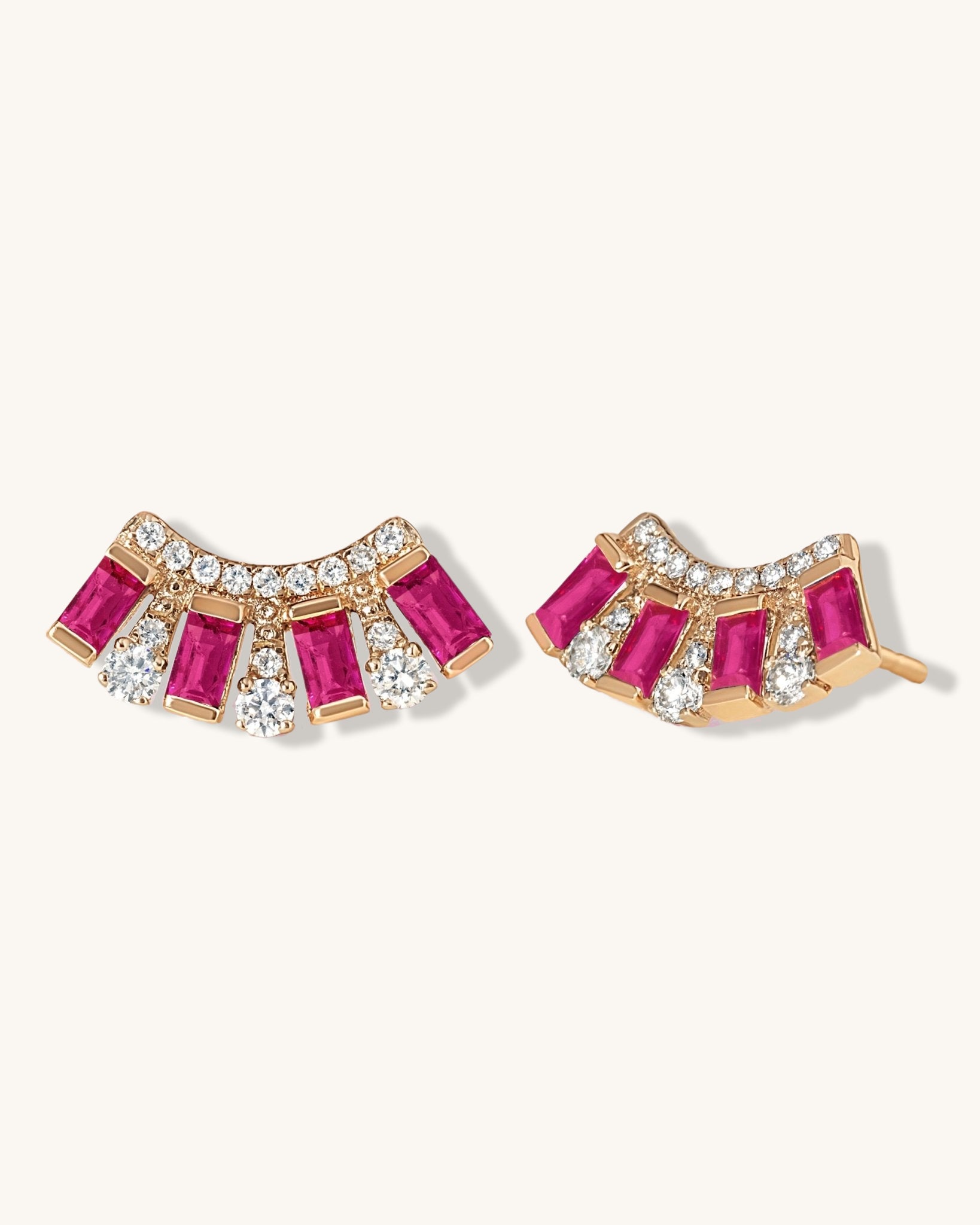Diamond and Gemstone Baguette Studs