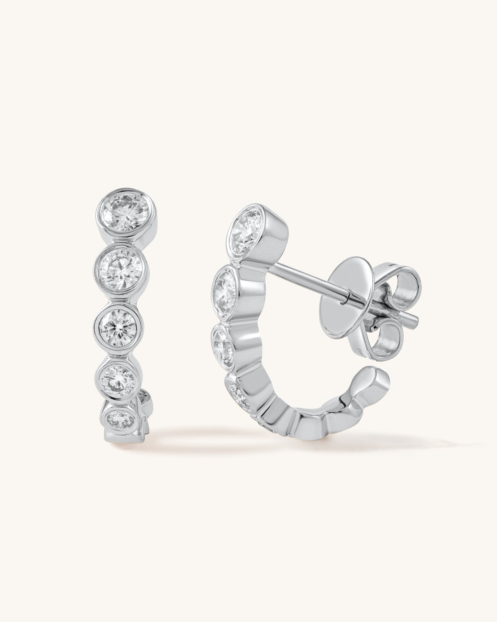 Diamond Bezel J - Earrings - Sparkle Society
