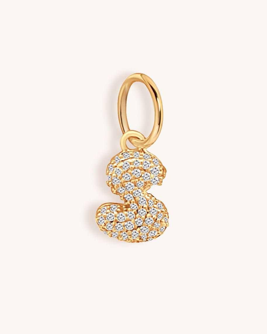 Diamond Bubble Font Initial Charm - Sparkle Society