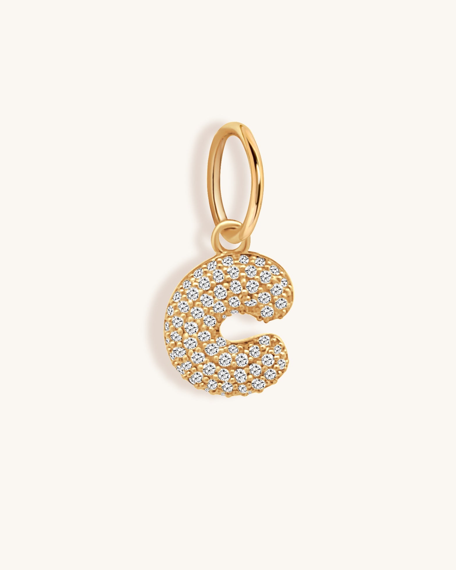 Diamond Bubble Font Initial Charm - Sparkle Society