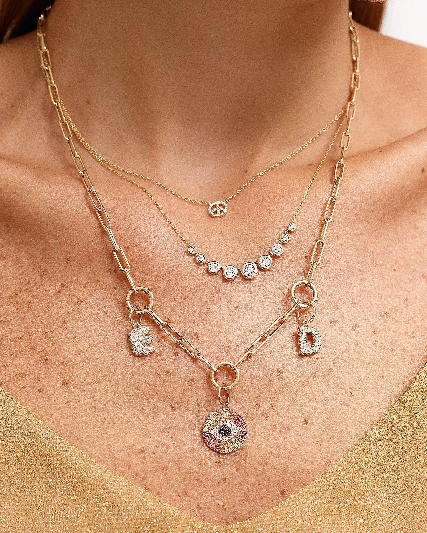 Diamond Bubble Font Initial Charm - Sparkle Society