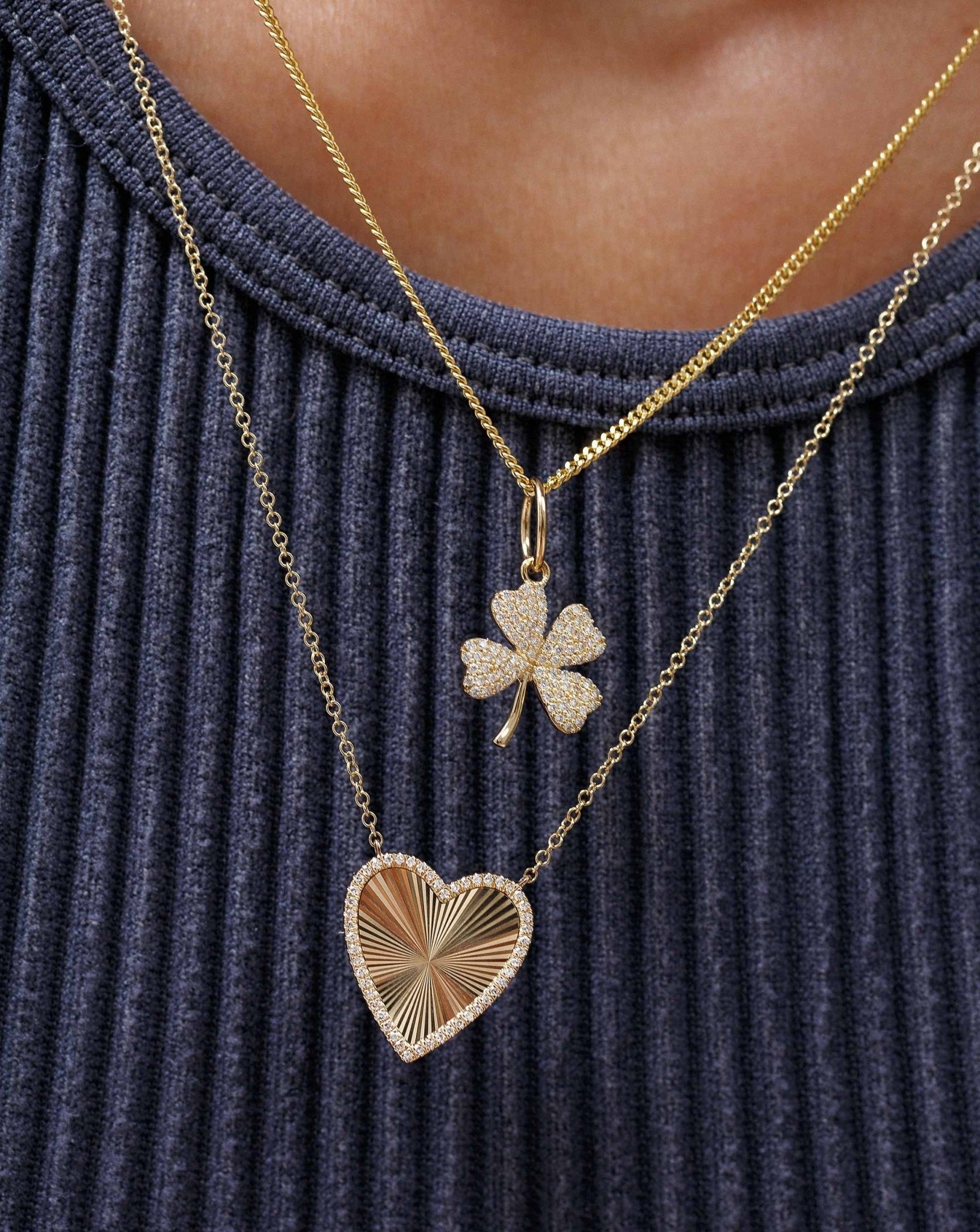 Diamond Clover Necklace Charm - Sparkle Society
