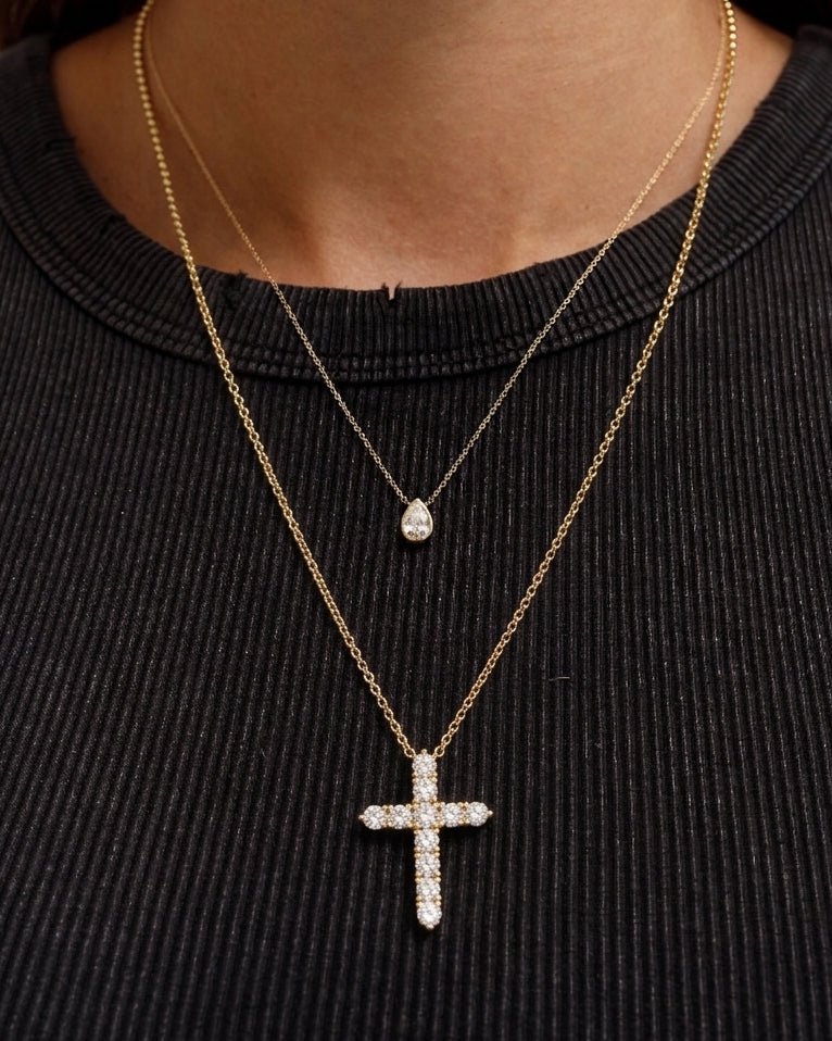 Diamond Cross Necklace - Sparkle Society
