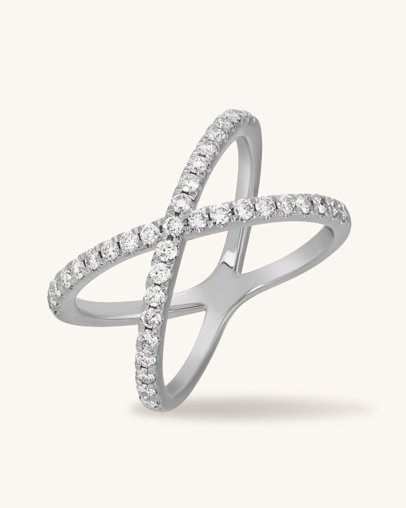 Diamond Crossover Ring - Sparkle Society