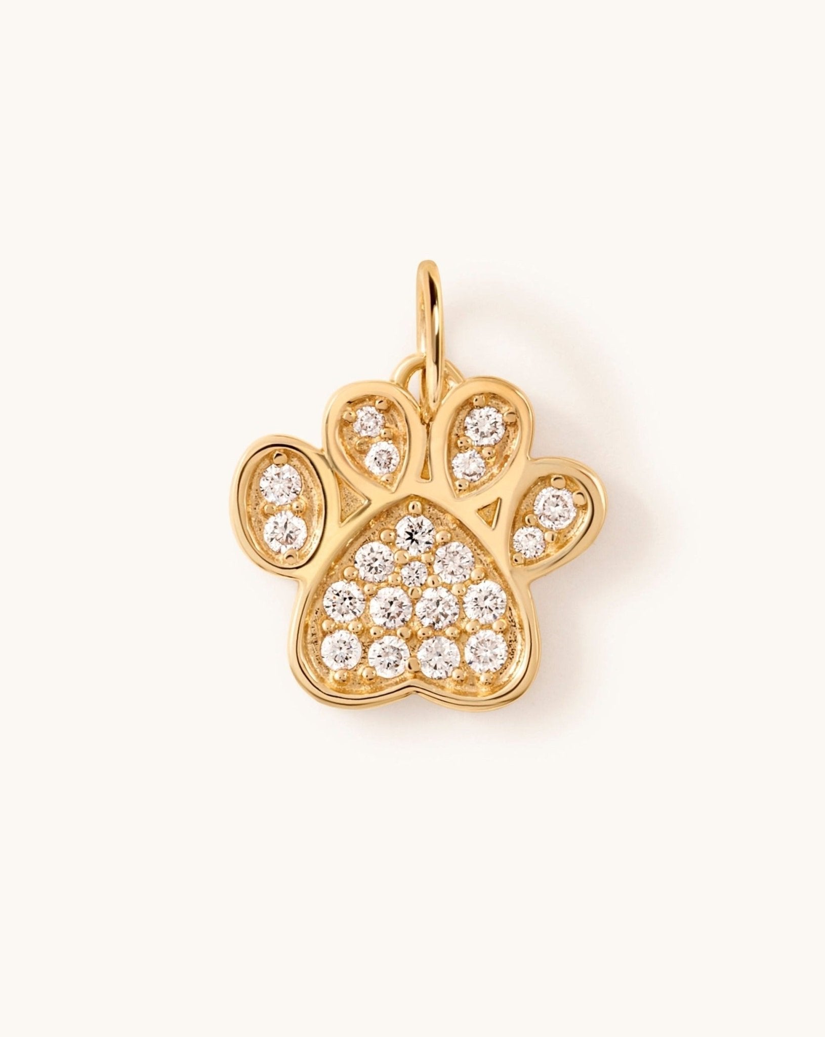 Diamond Dog Paw Necklace Charm - Sparkle Society