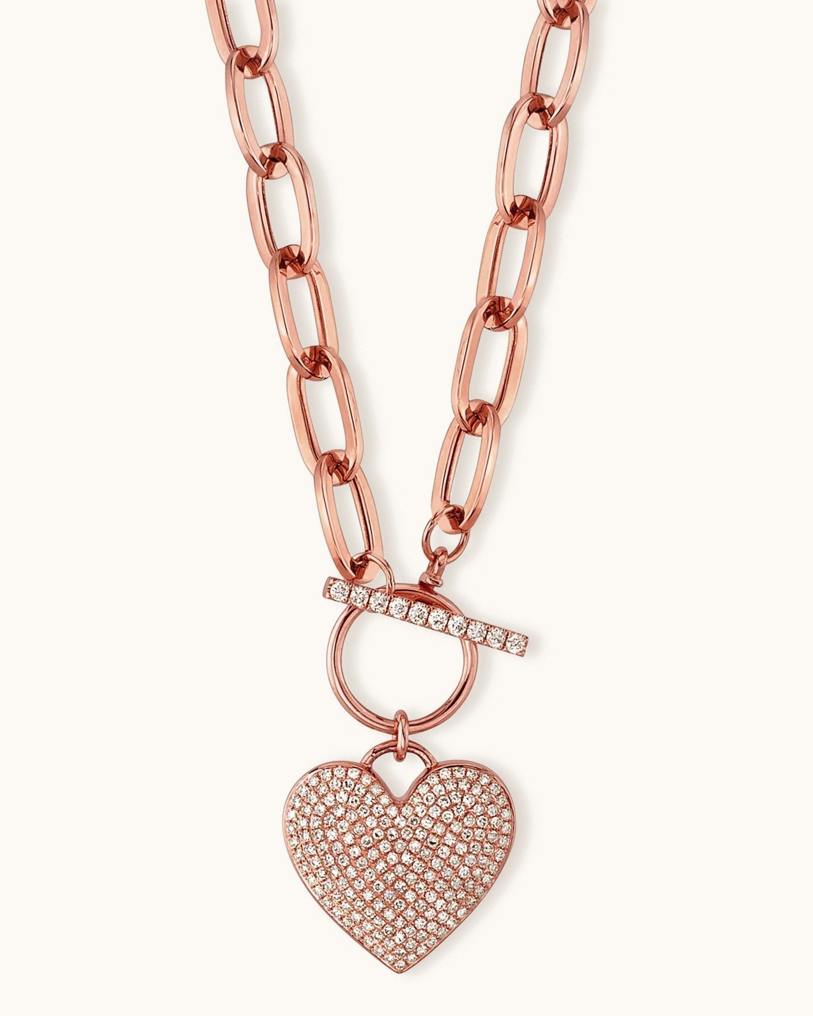 Diamond Heart Paperclip Necklace - Sparkle Society