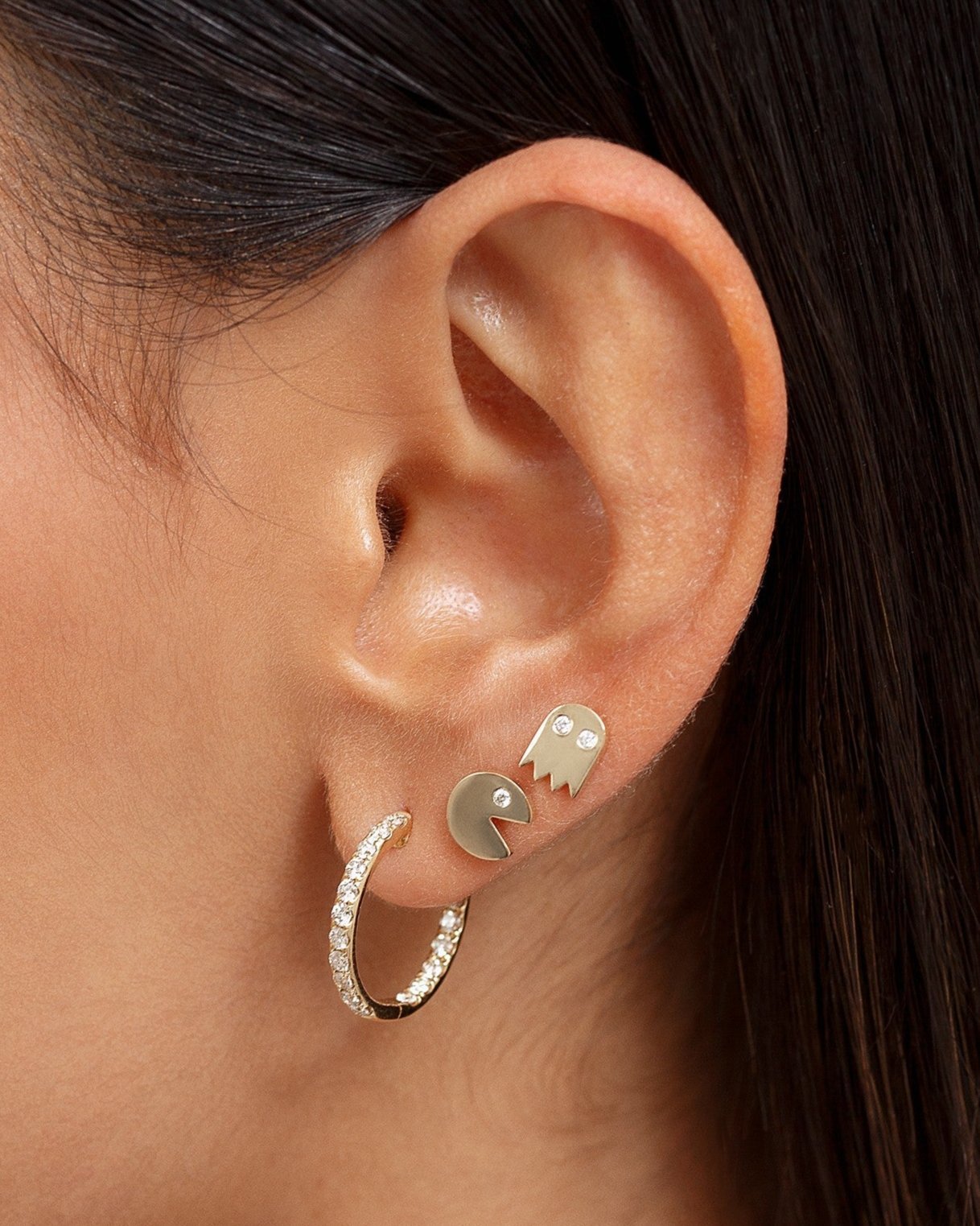 Diamond Inside Out Hoops - Sparkle Society