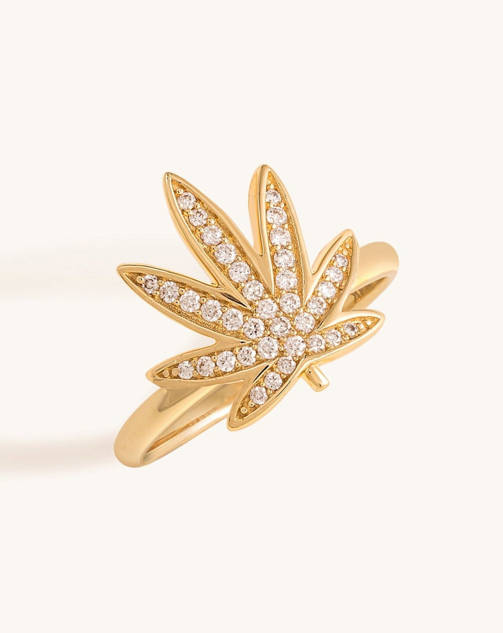 Diamond Joy Leaf Ring - Sparkle Society