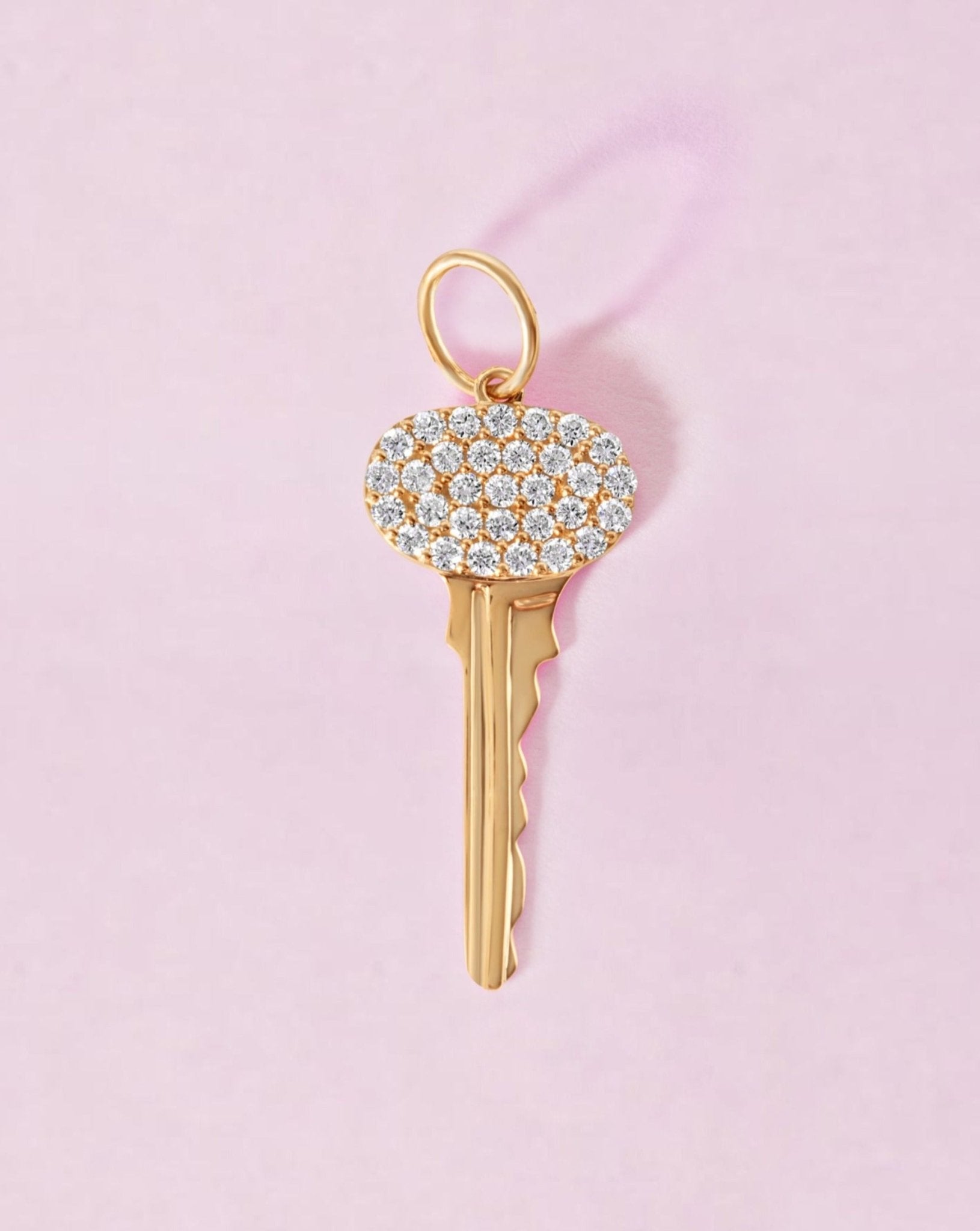 Diamond Key Necklace Charm - Sparkle Society