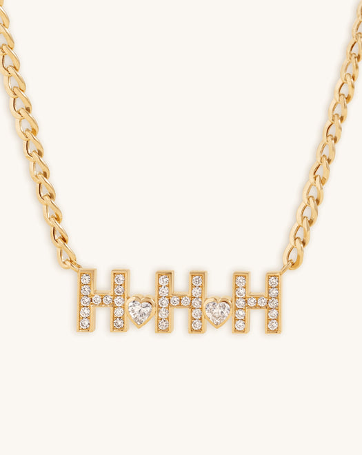 Diamond Custom with Fancy Shape Diamond Heart Curb Chain Necklace - Sparkle Society