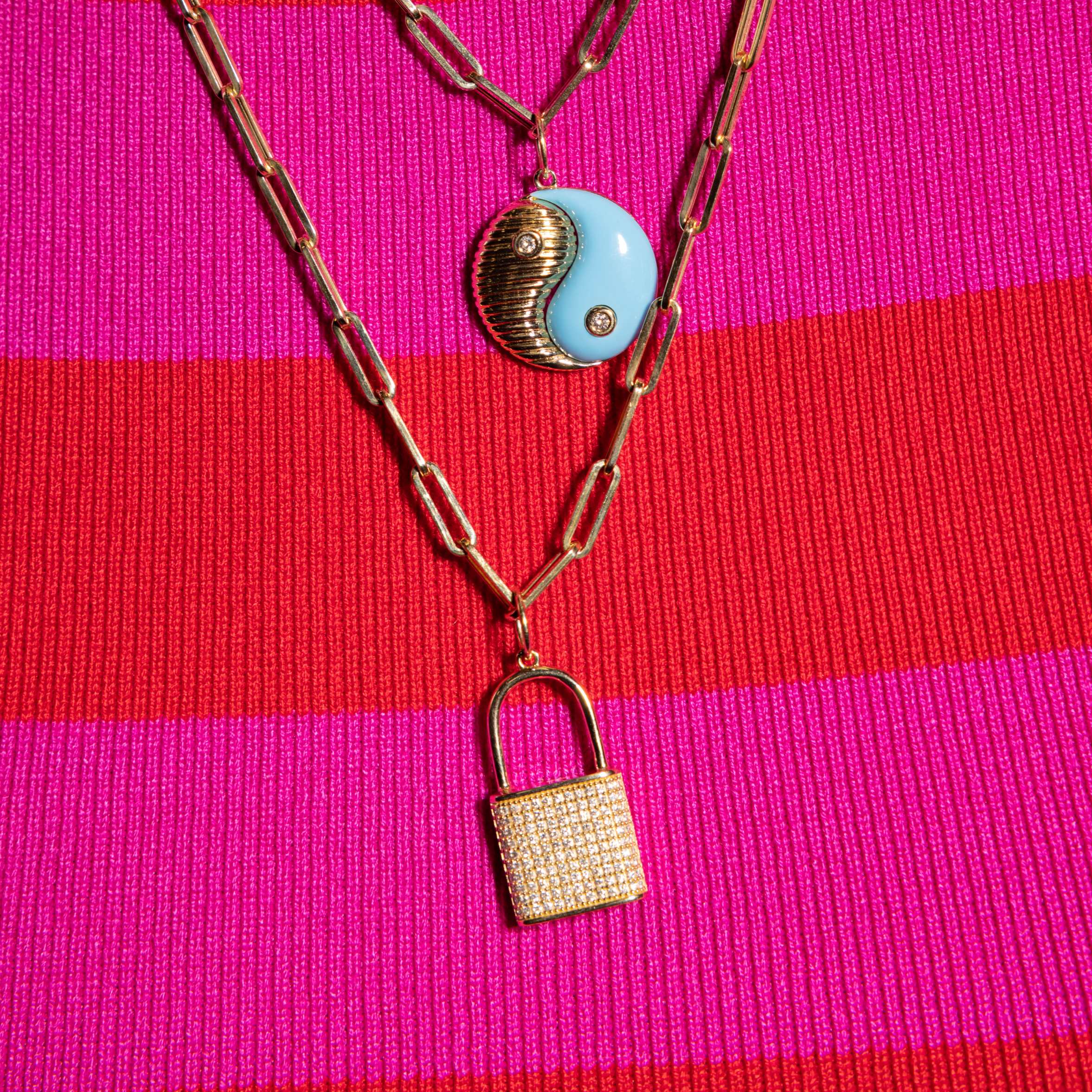 Diamond Lock Necklace Charm - Sparkle Society