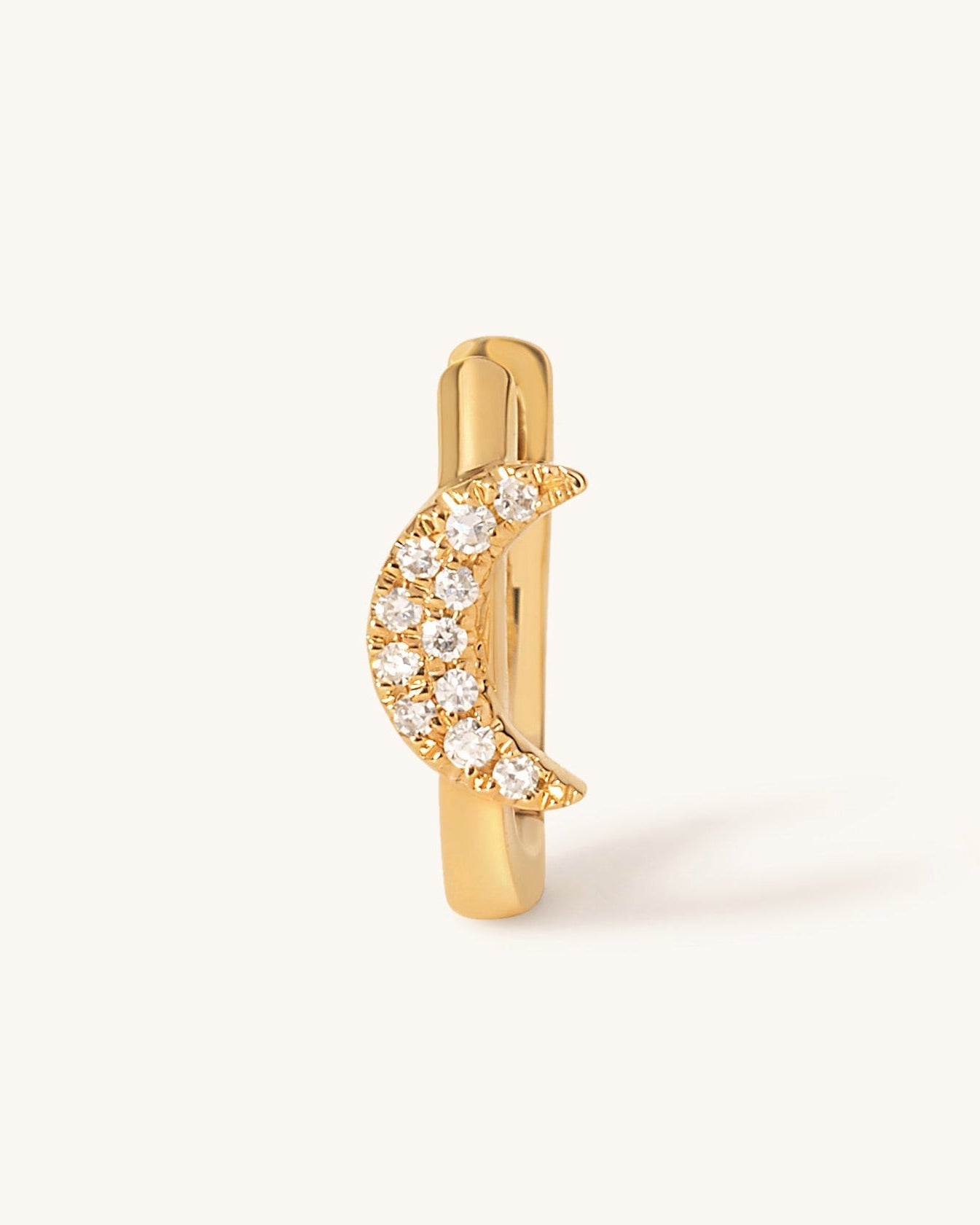 Diamond Moon And Star Gold Huggie Earrings - Sparkle Society