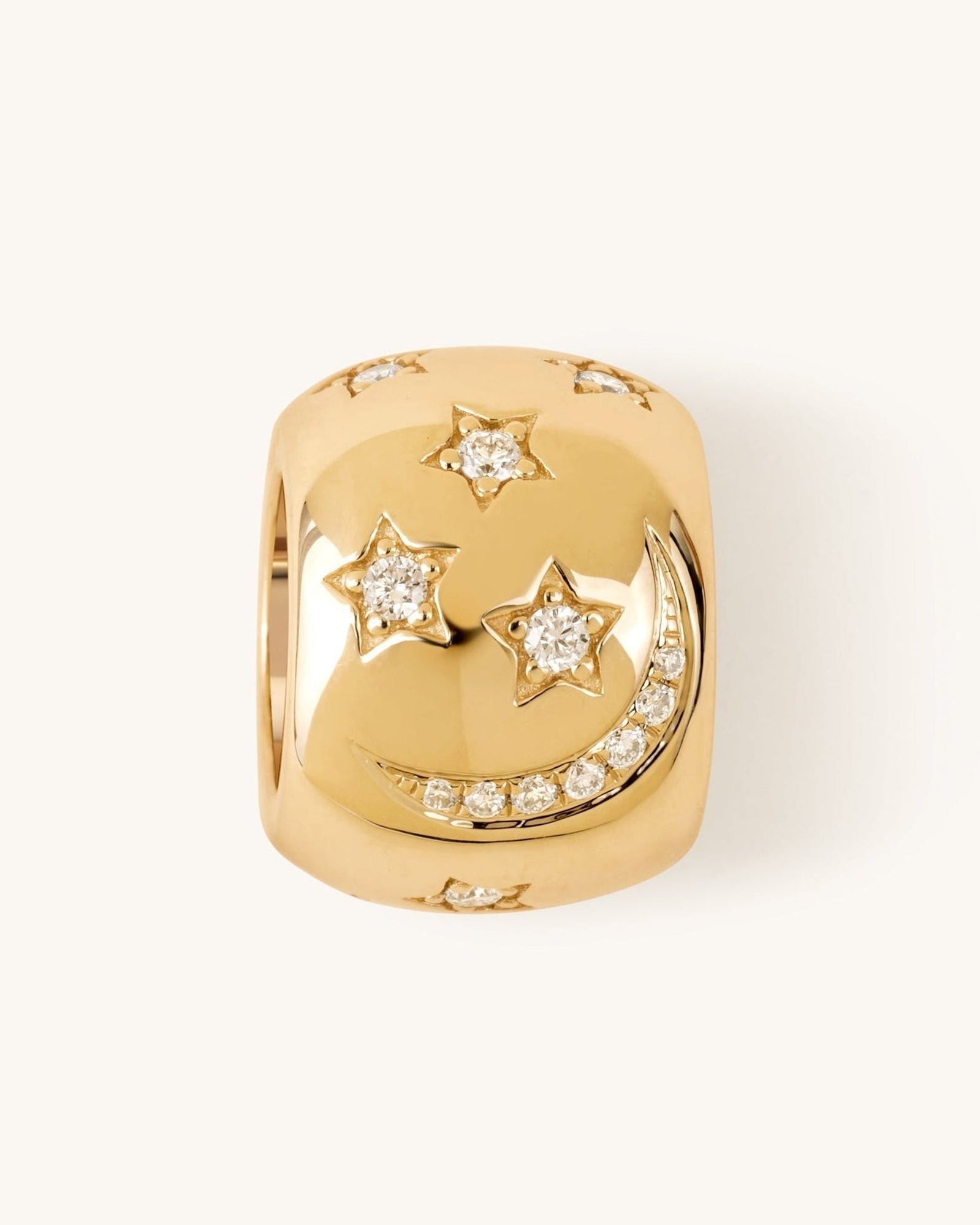 Diamond Moon And Stars Gold Spacer Charm - Sparkle Society