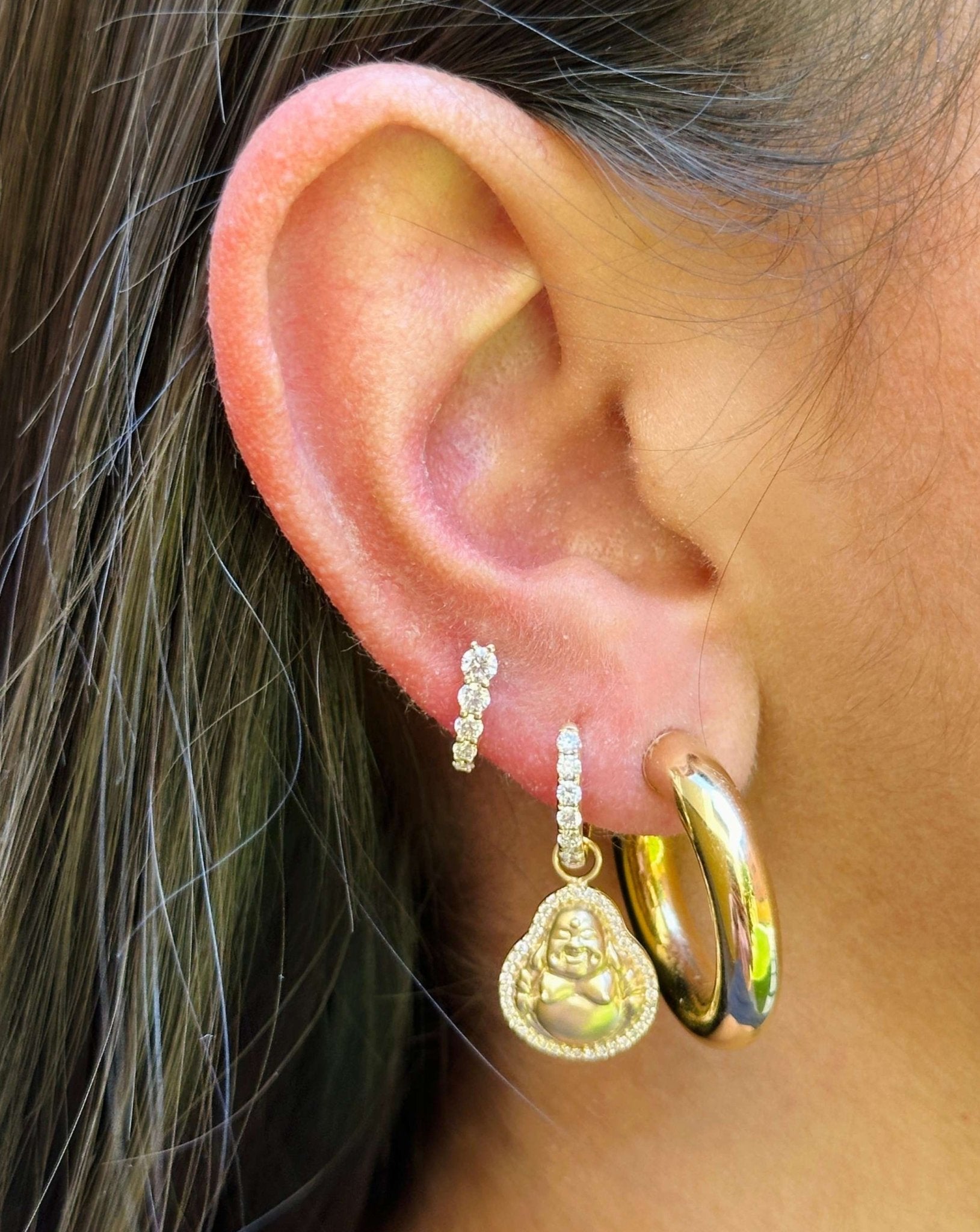 Diamond Prong J-Earrings - Sparkle Society