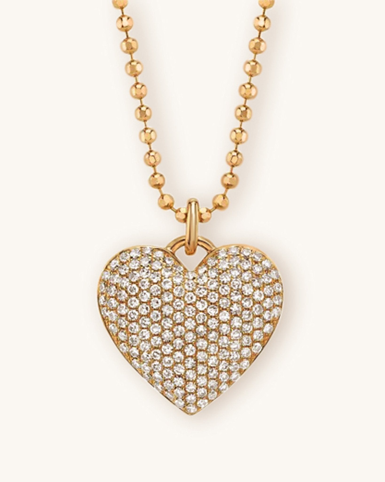 Diamond Puffed Heart Necklace - Sparkle Society