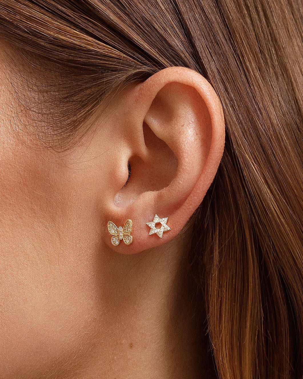 Diamond Star of David Studs - Sparkle Society