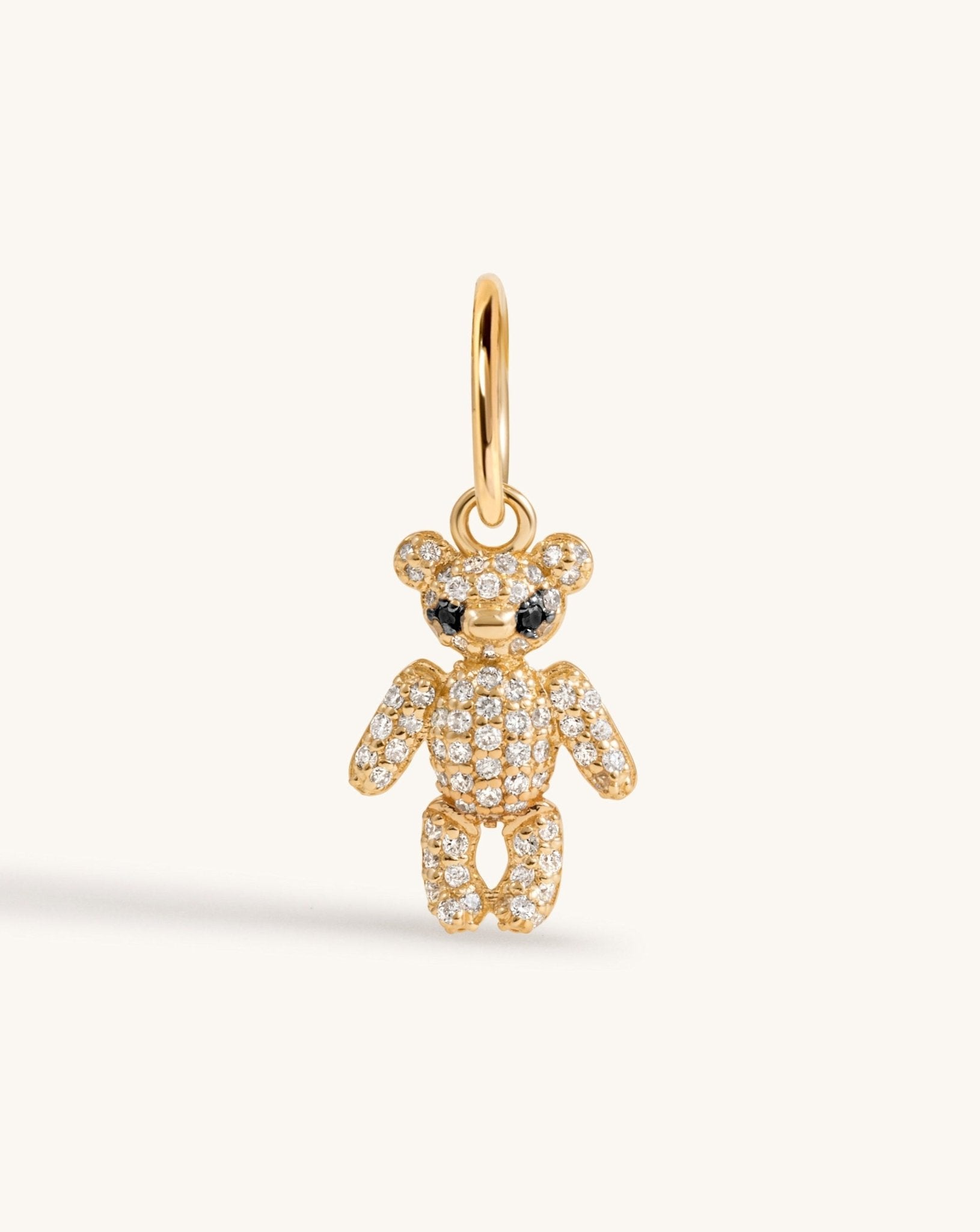 Diamond Teddy Bear Necklace Charm - Sparkle Society