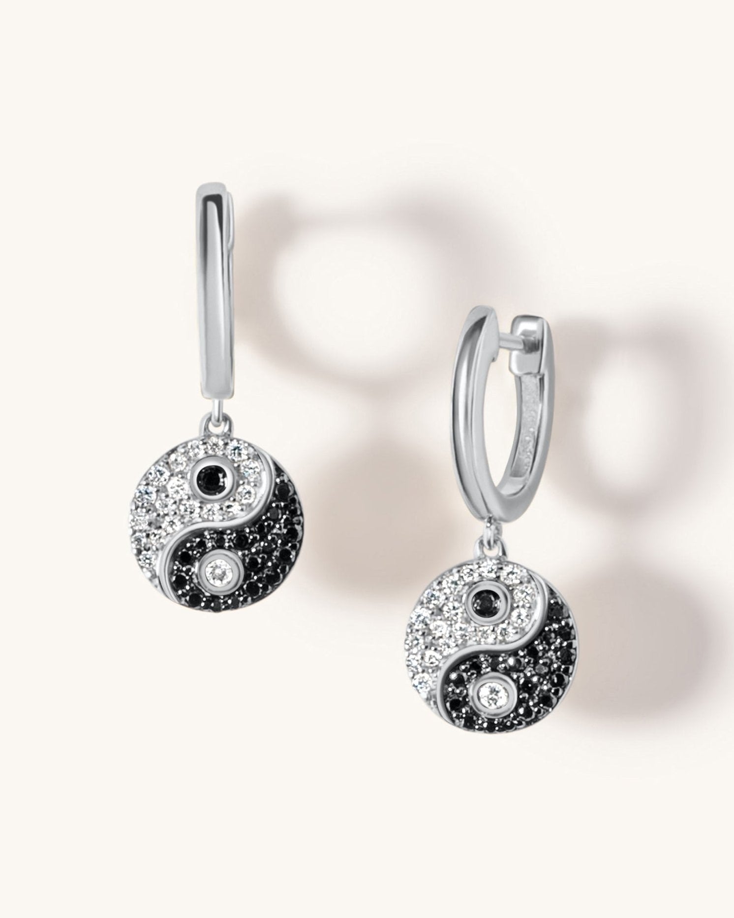 Diamond Yin & Yang Huggies - Sparkle Society