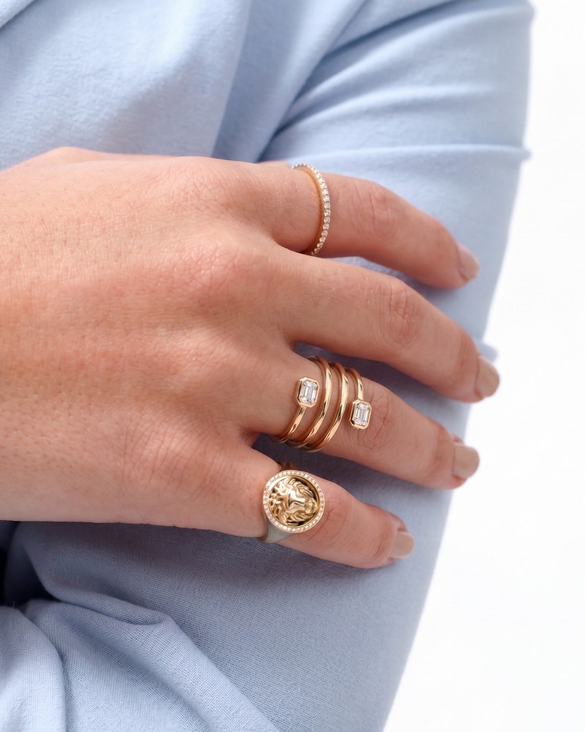Double Fancy Diamond Spiral Ring - Sparkle Society