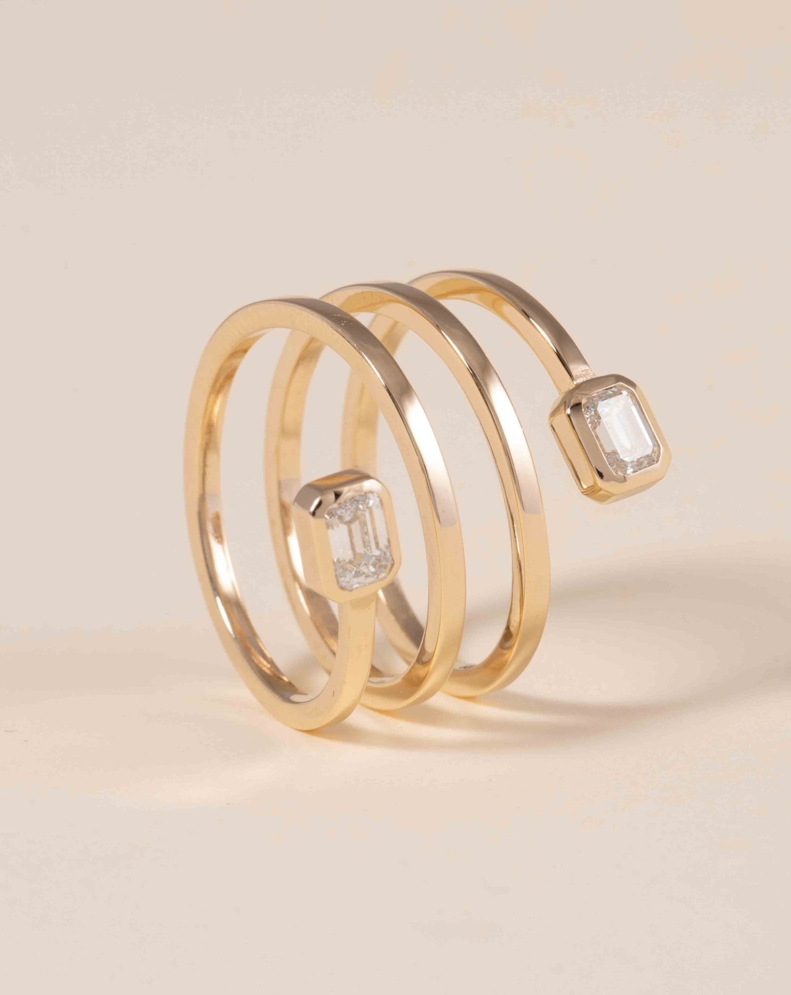 Double Fancy Diamond Spiral Ring - Sparkle Society