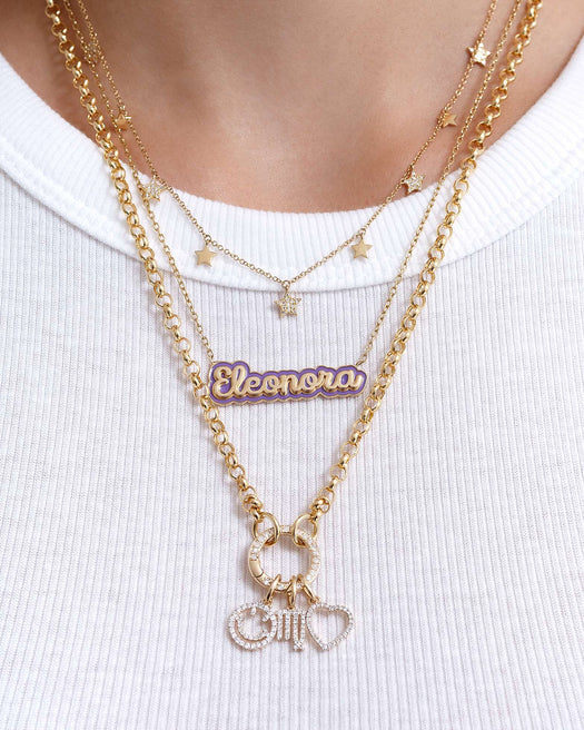 Enamel Gold Name Chain Necklace - Sparkle Society