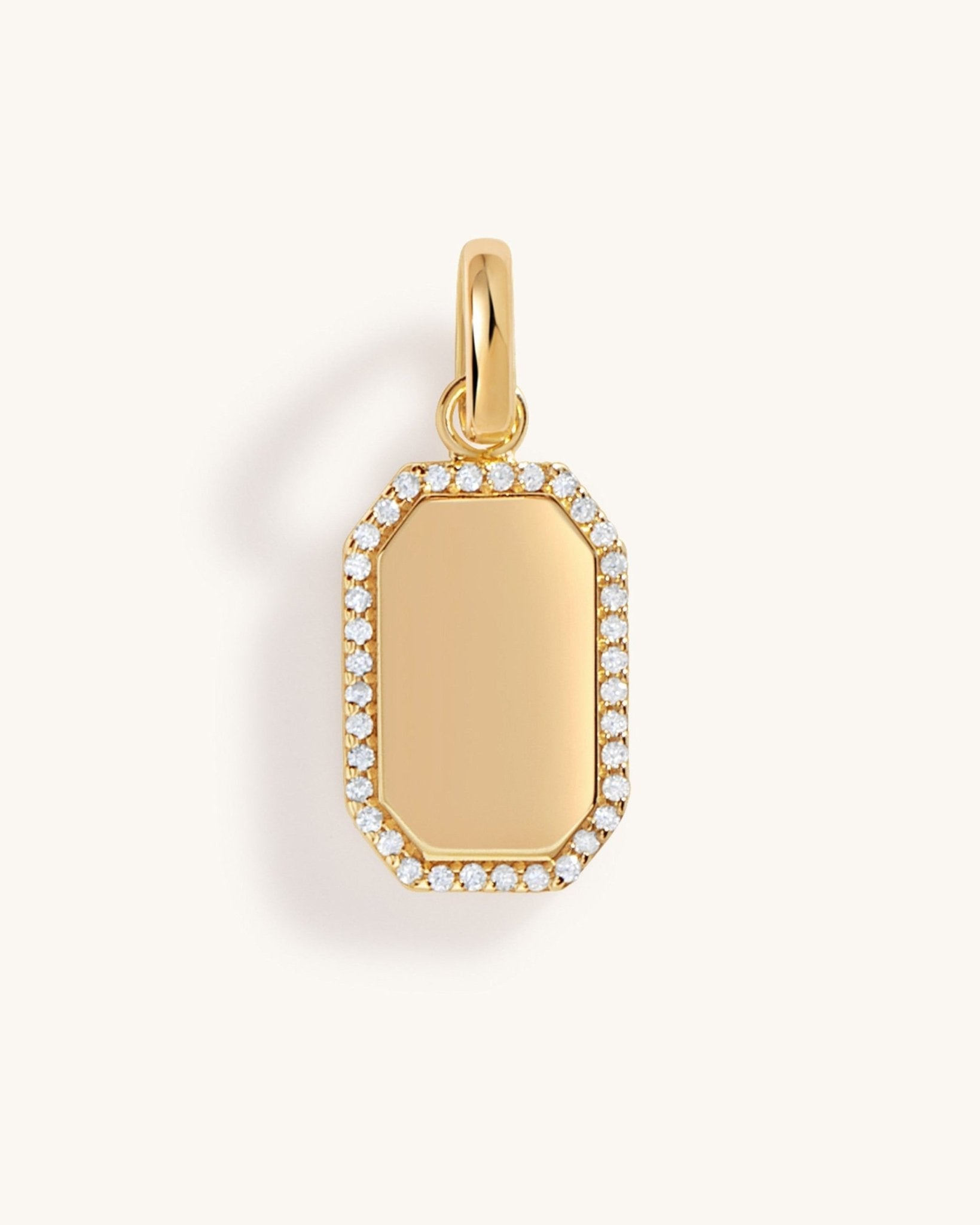 Engravable Diamond Outline Hexagon ID Tag - Sparkle Society