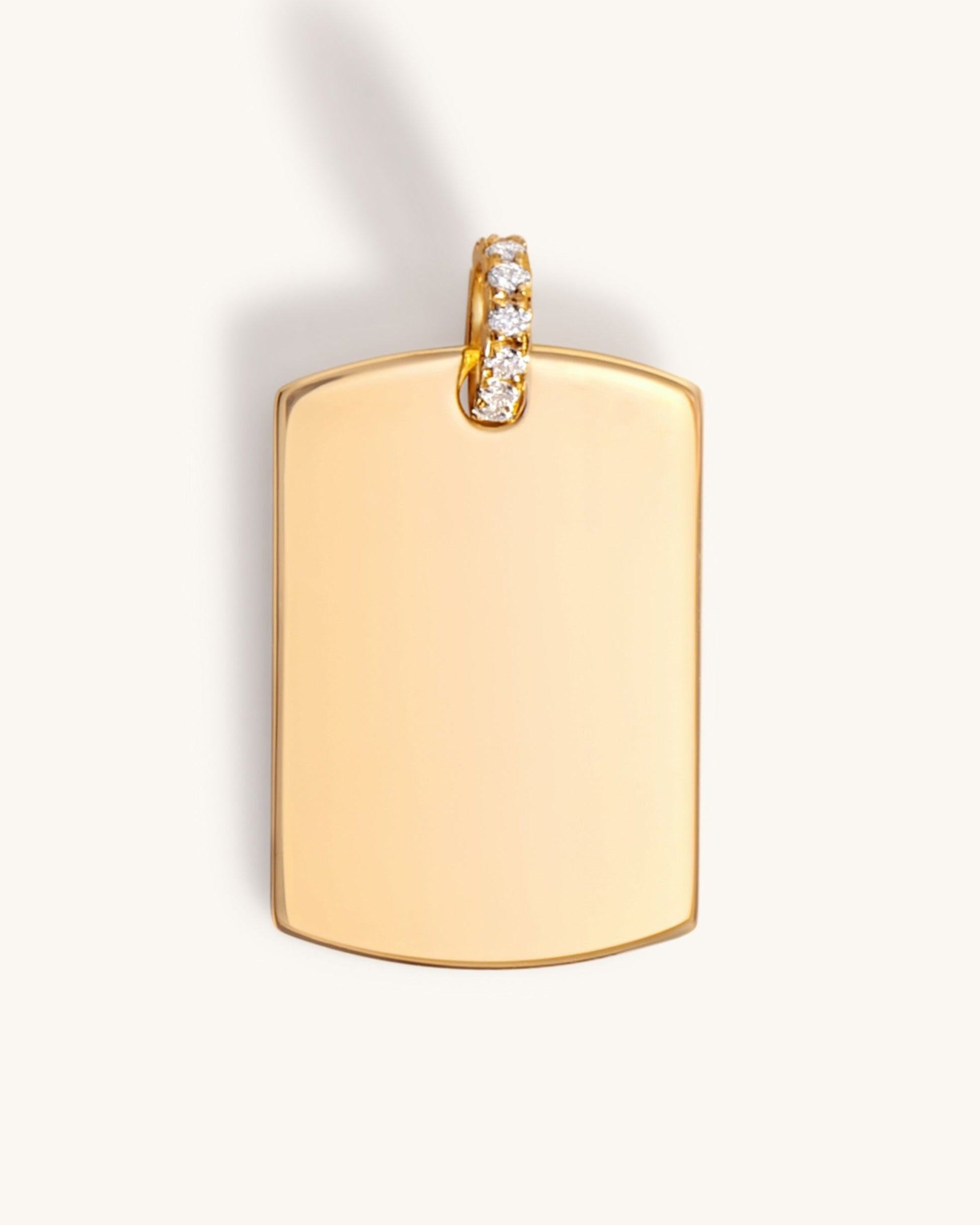 Engravable Solid Gold With Gemstone Hoop ID Tag - Sparkle Society