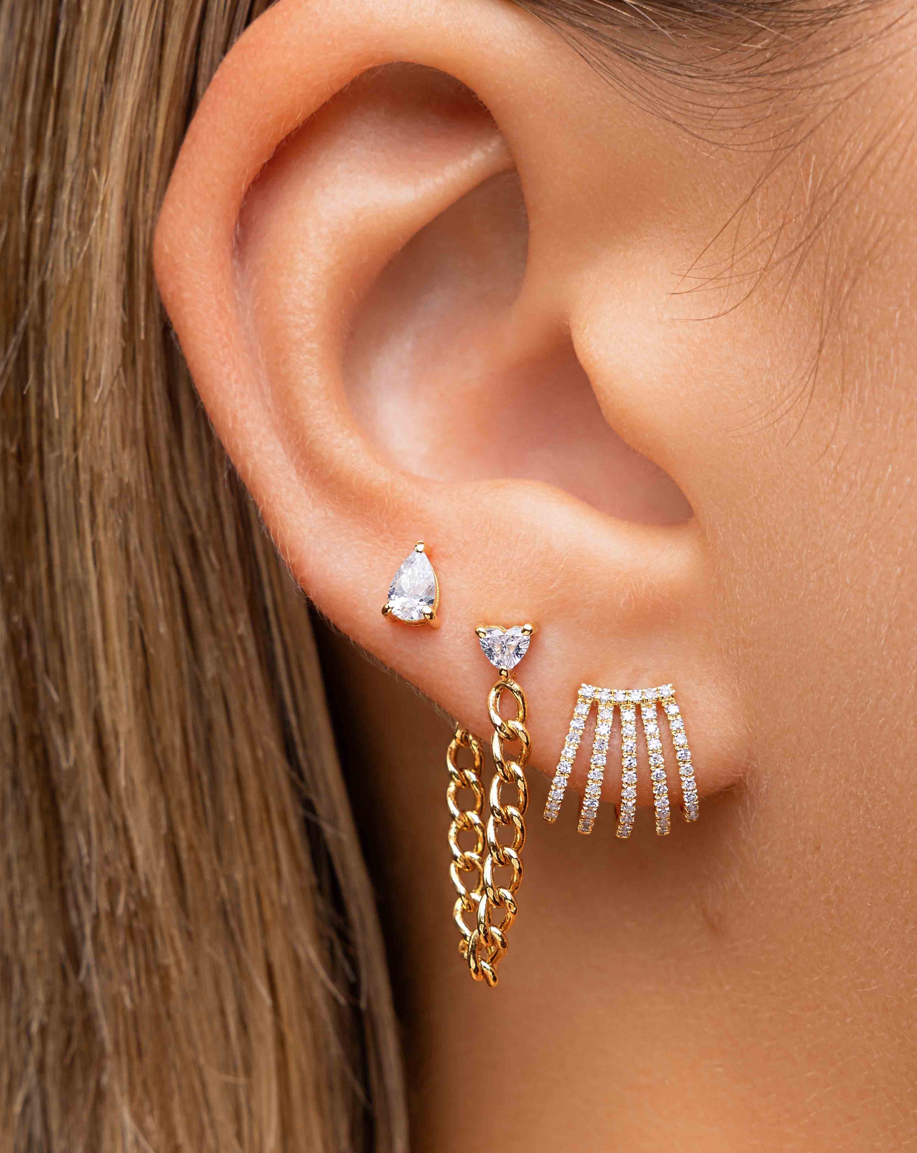 Fancy Diamond Cuban Link Drop Earring - Sparkle Society