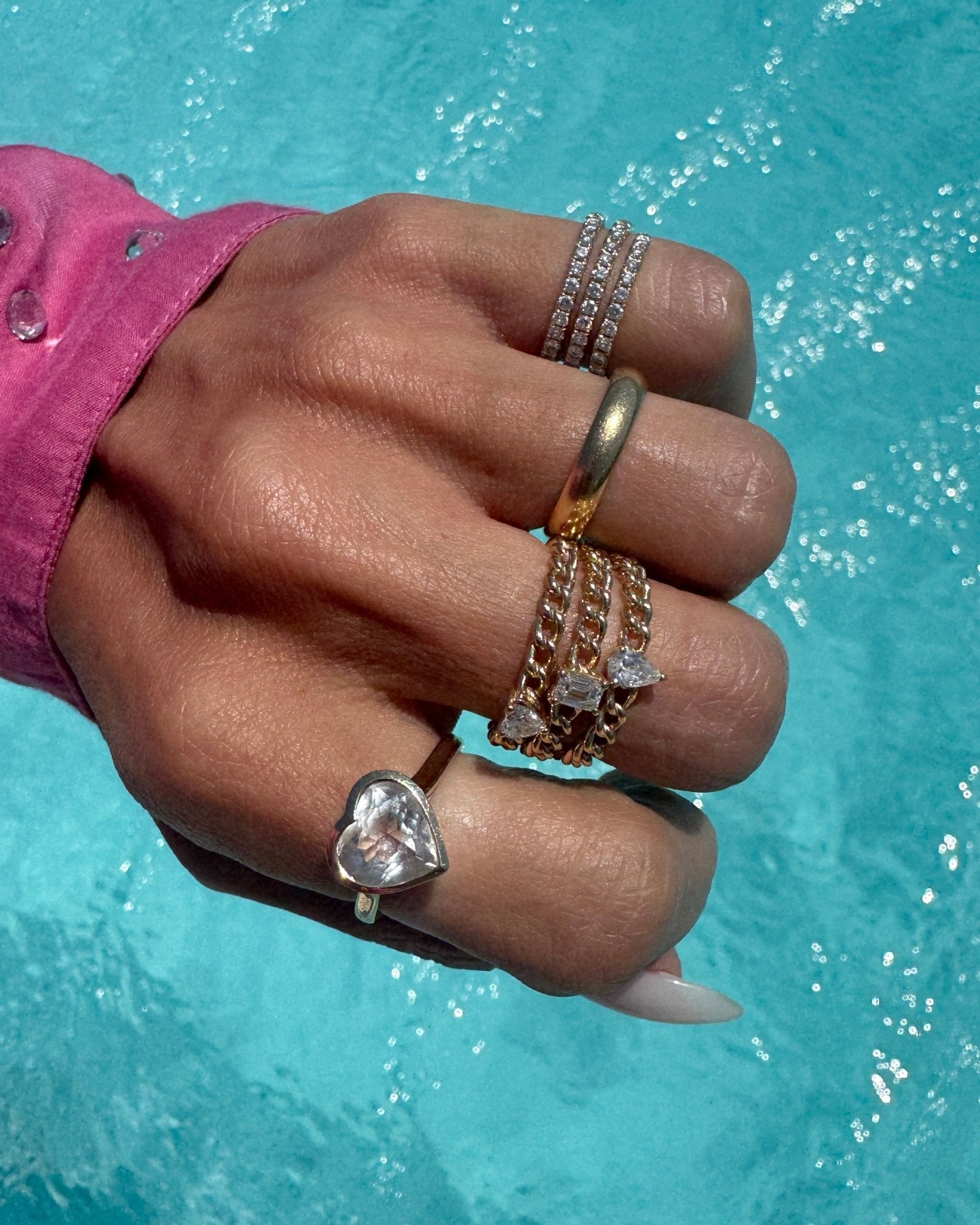 Fancy Diamond Cuban Link Ring - Sparkle Society