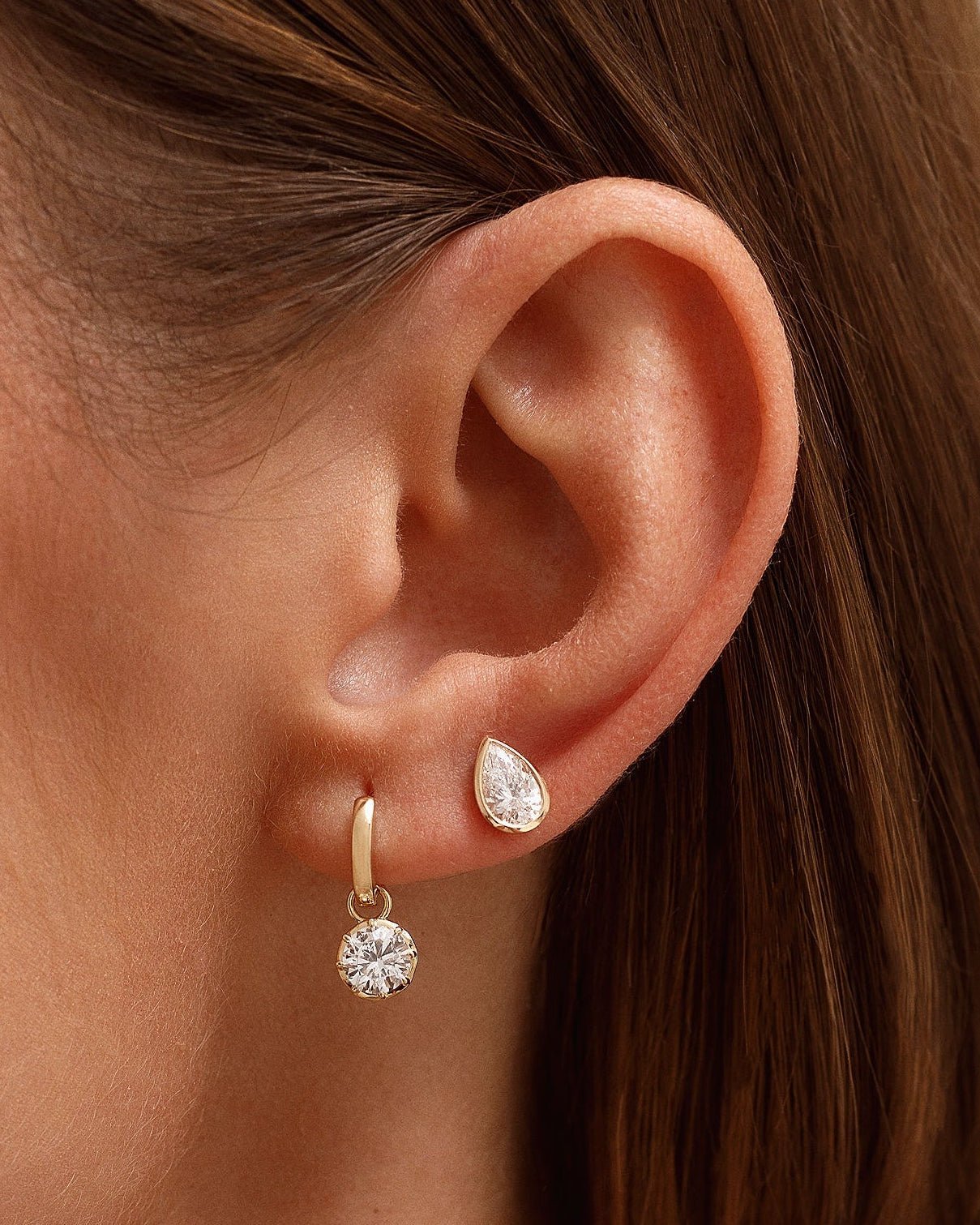 Fancy Diamond Drop Huggies - Sparkle Society