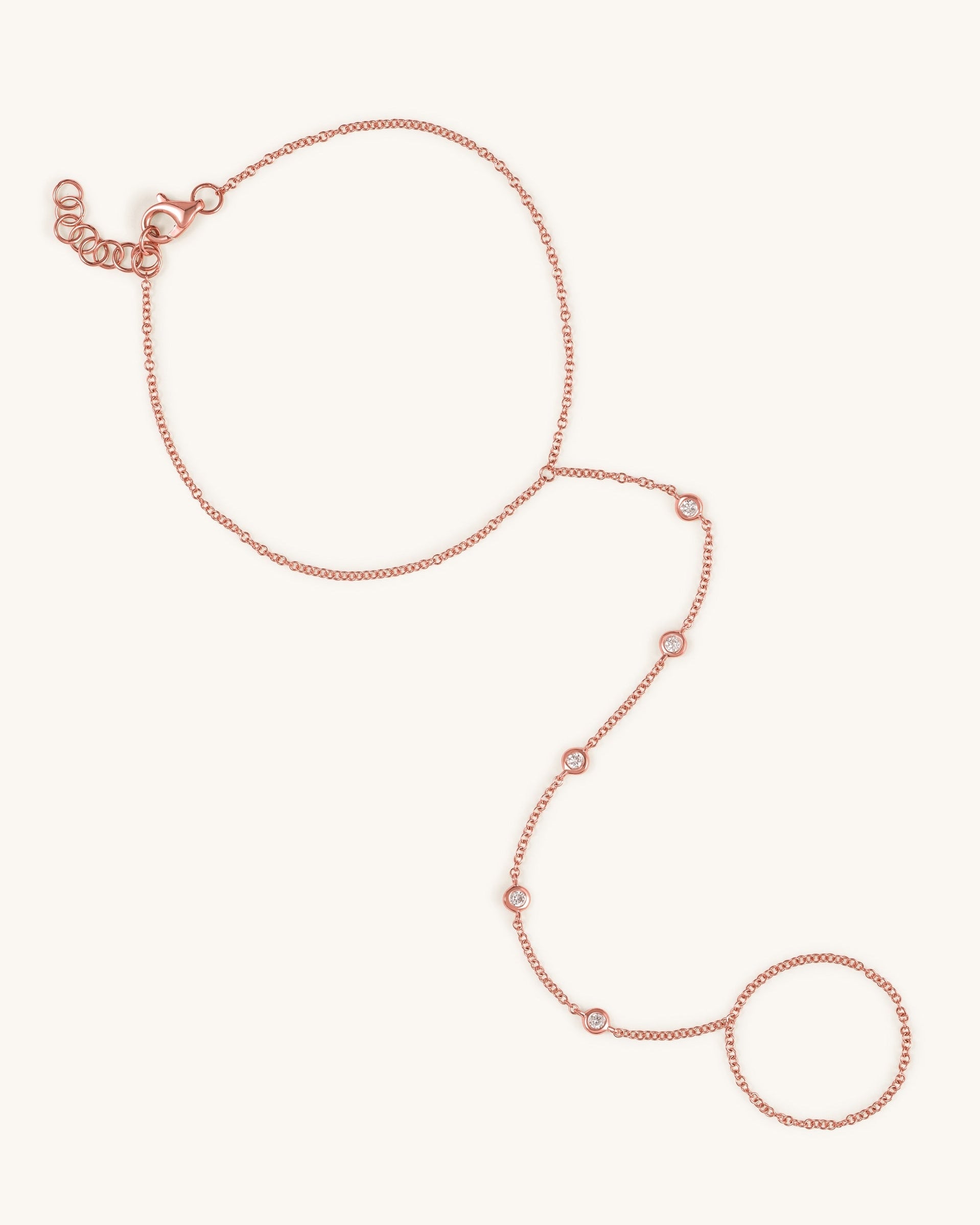 Five Diamond Bezel Hand Chain - Sparkle Society