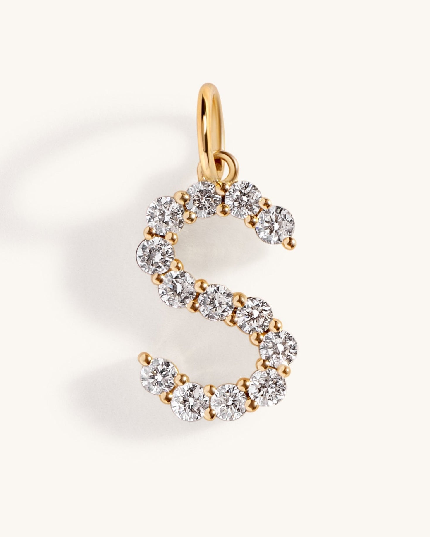 Floating Diamond Initial Necklace Charm - Sparkle Society