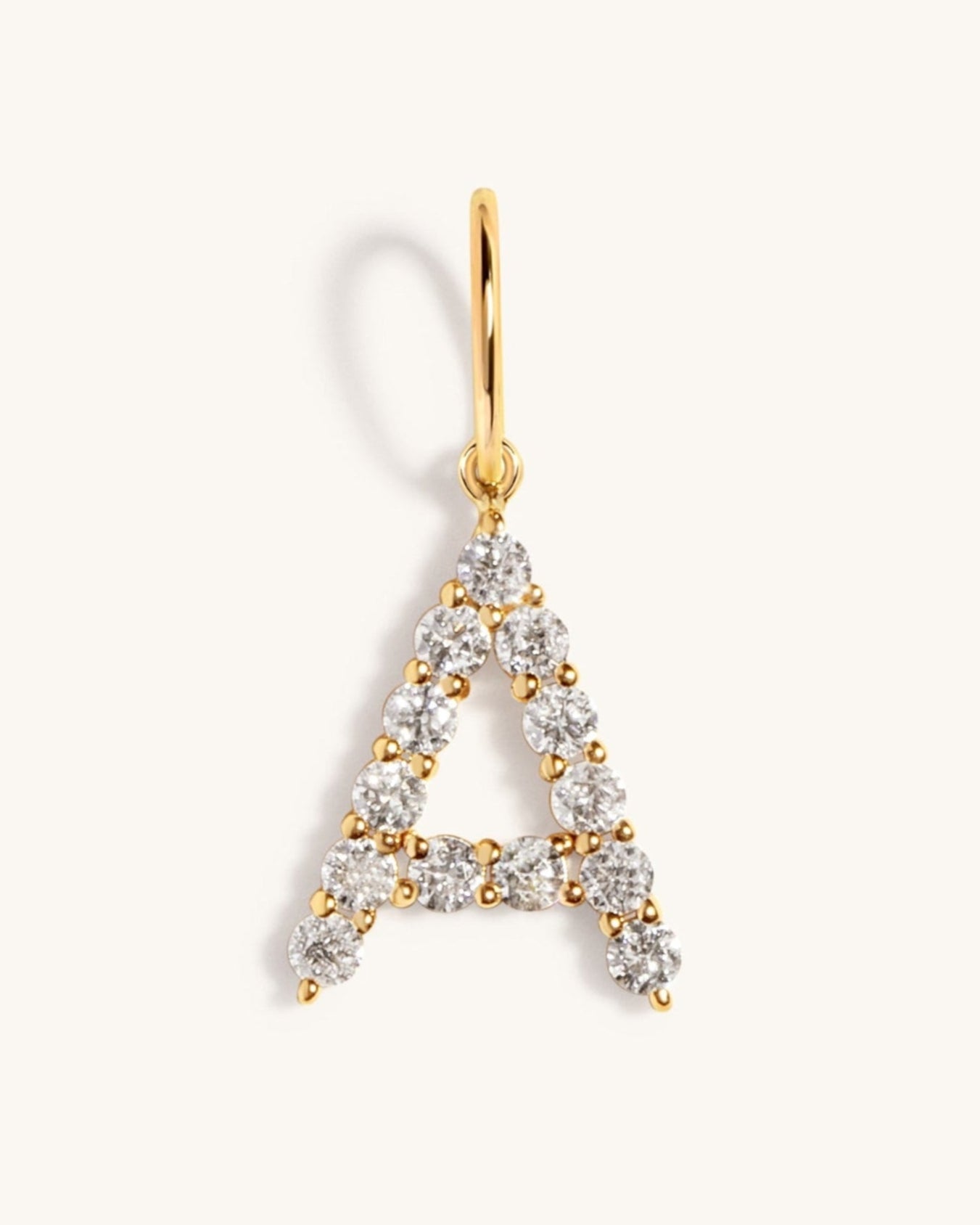 Floating Diamond Initial Necklace Charm - Sparkle Society