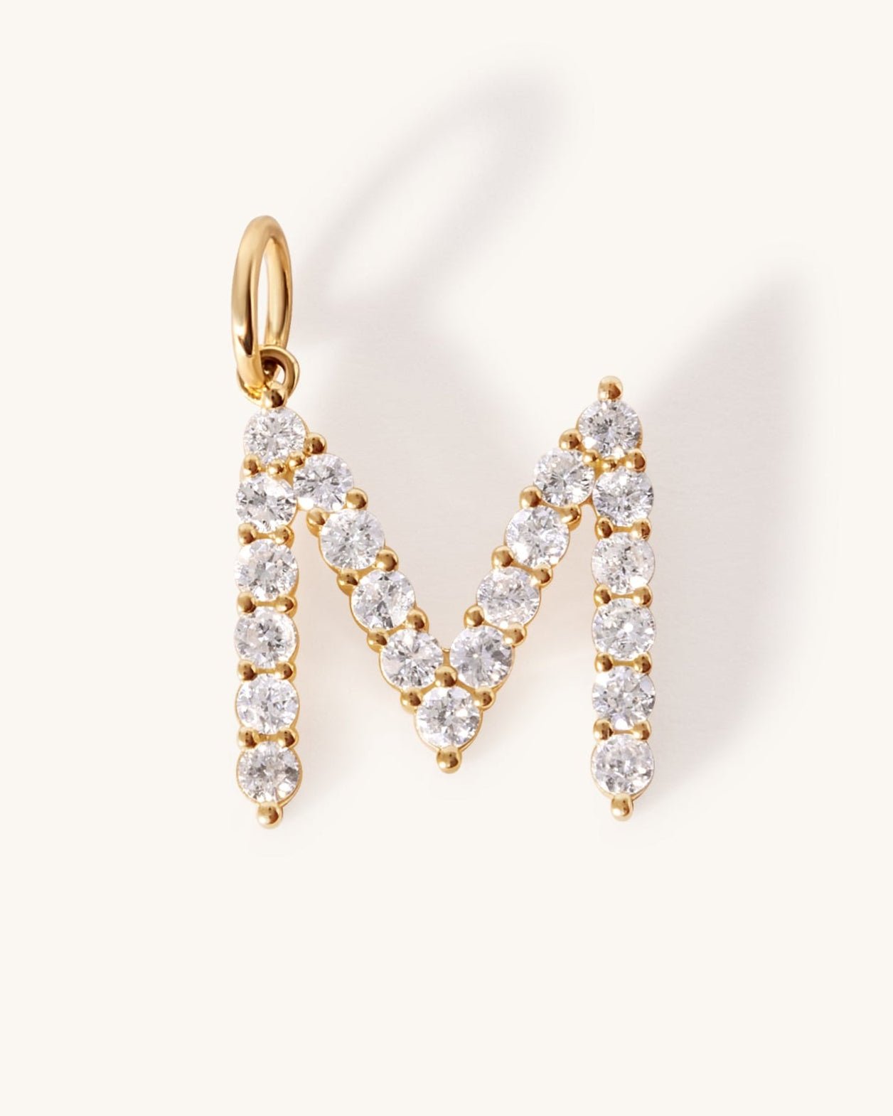 Floating Diamond Initial Necklace Charm - Sparkle Society