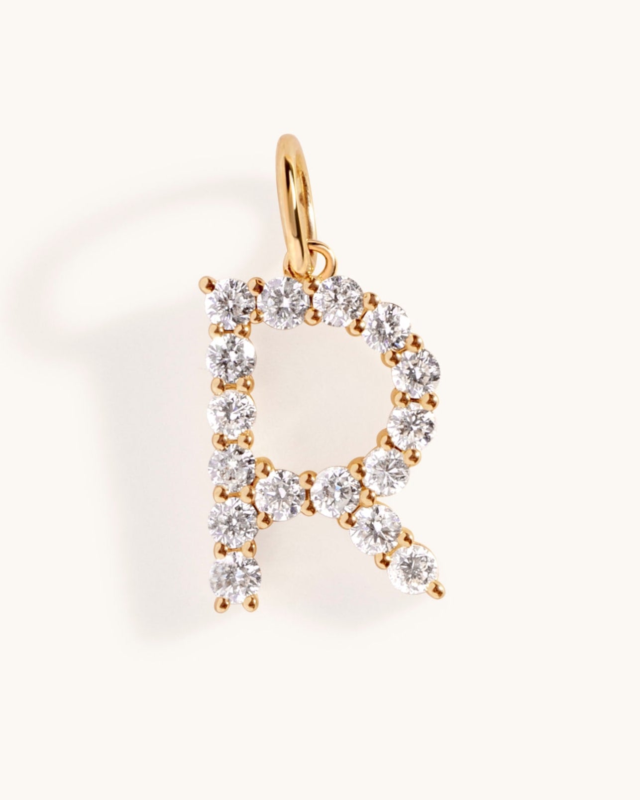 Floating Diamond Initial Necklace Charm - Sparkle Society