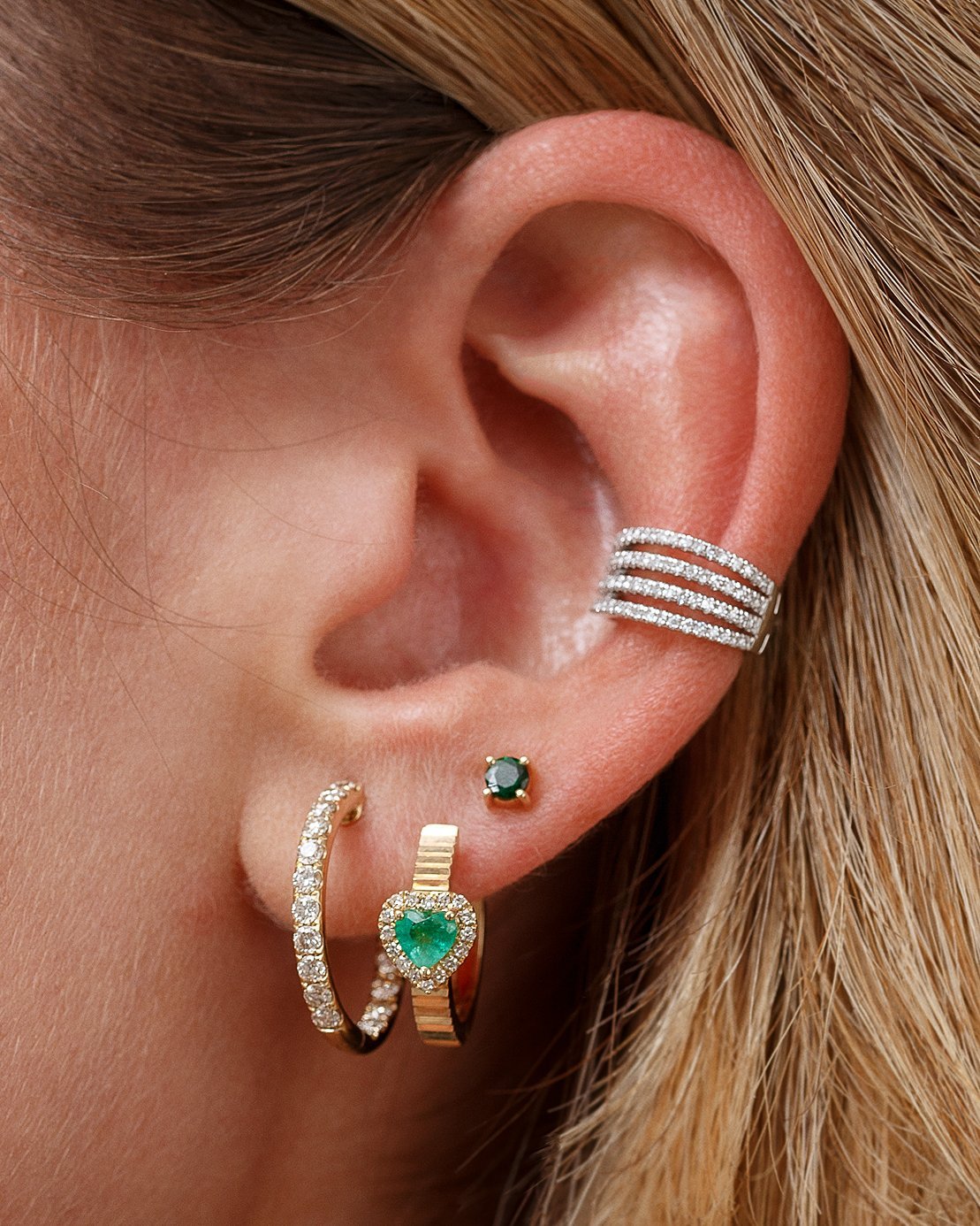 Four Row Diamond Ear Cuff - Sparkle Society