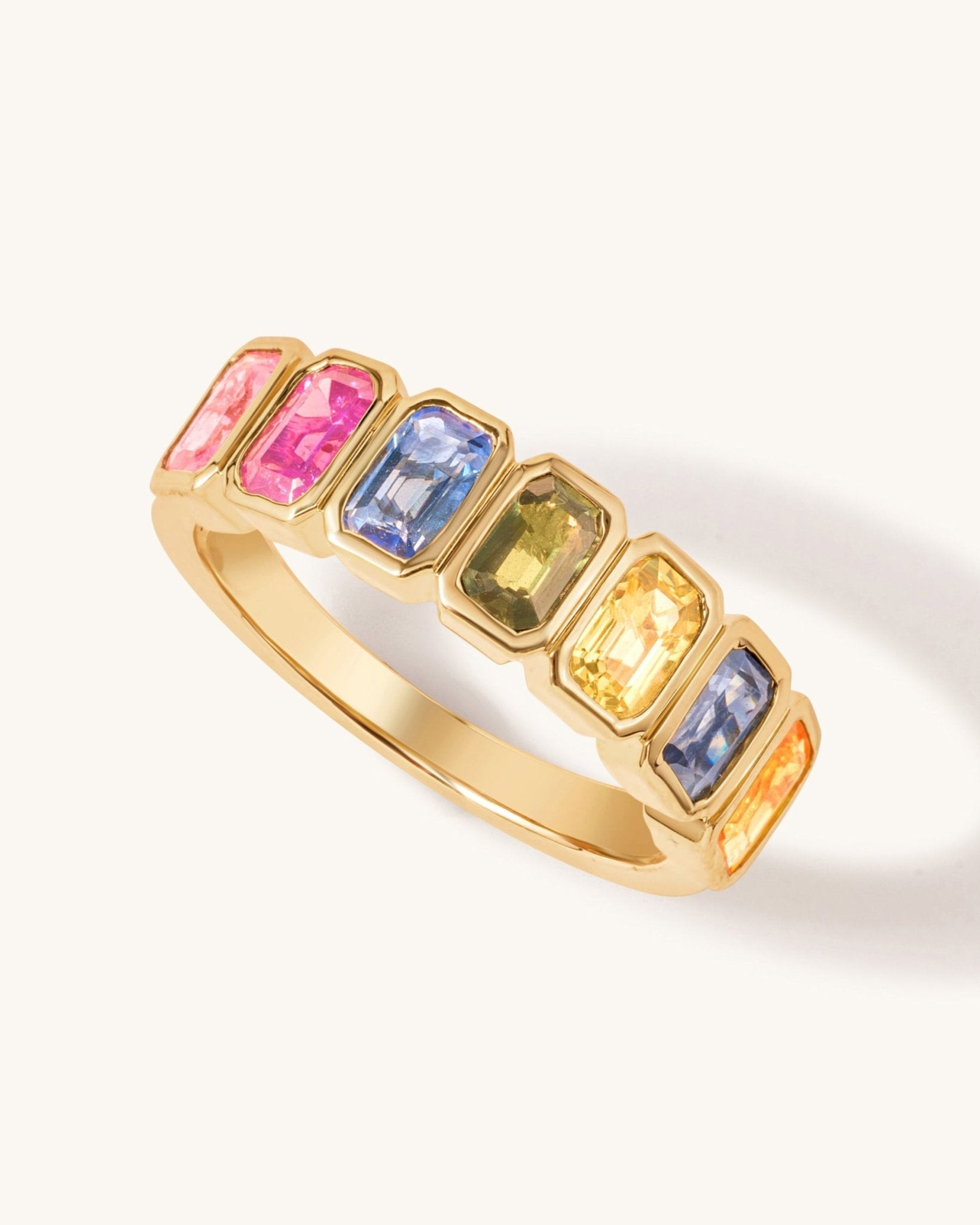 Gemstone Baguette Rainbow Ring - Sparkle Society
