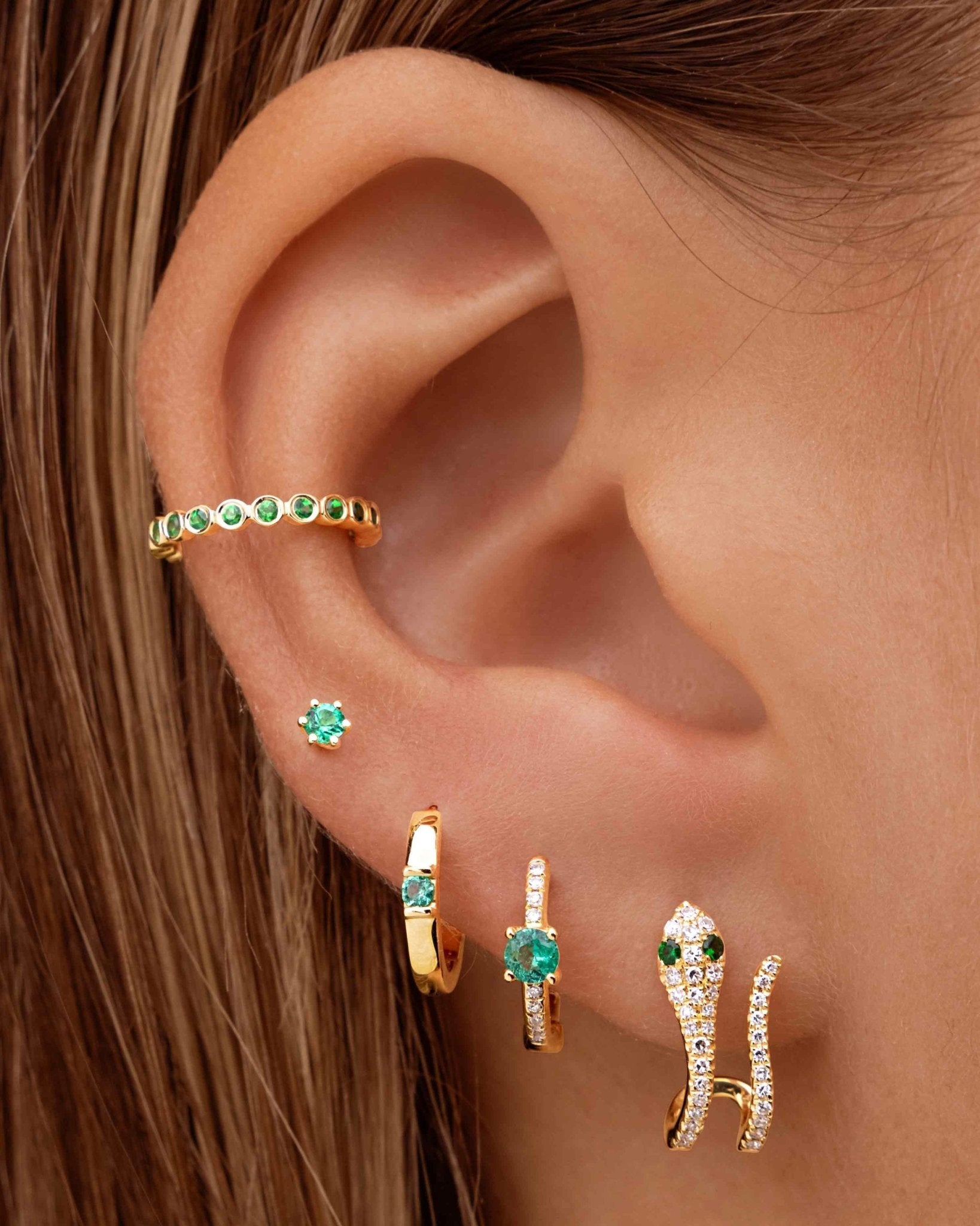 Gemstone Bezel Ear Cuff - Sparkle Society