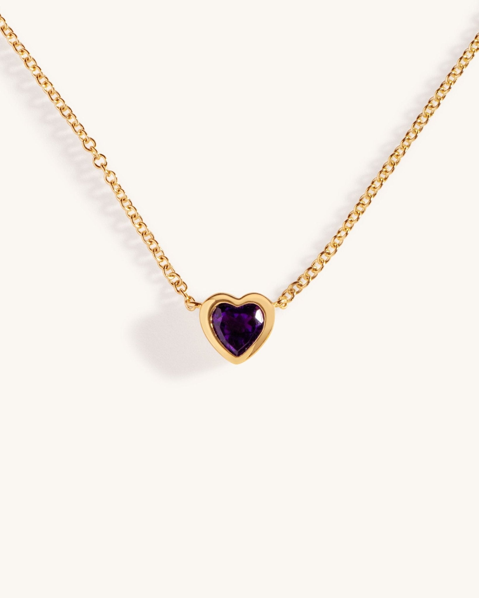 Gemstone Bezel Heart Necklace - Sparkle Society