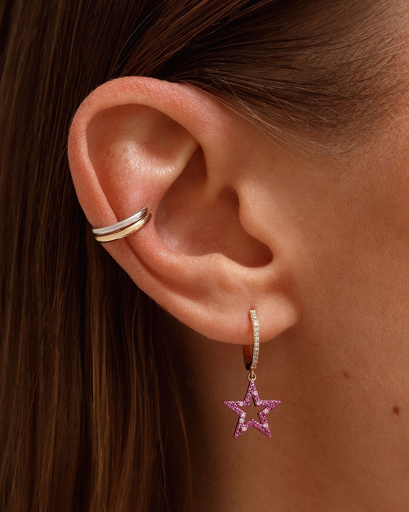 Gemstone Cutout Star Huggies - Sparkle Society