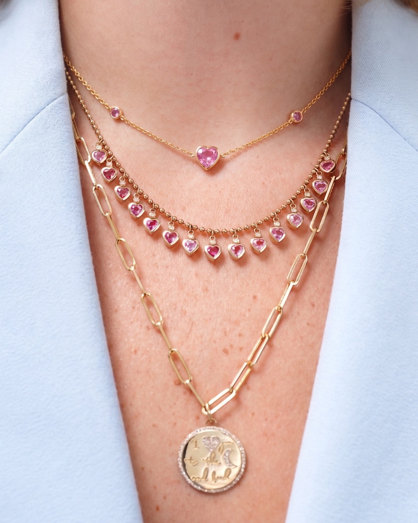 Gemstone Heart and Bezel Choker - Sparkle Society